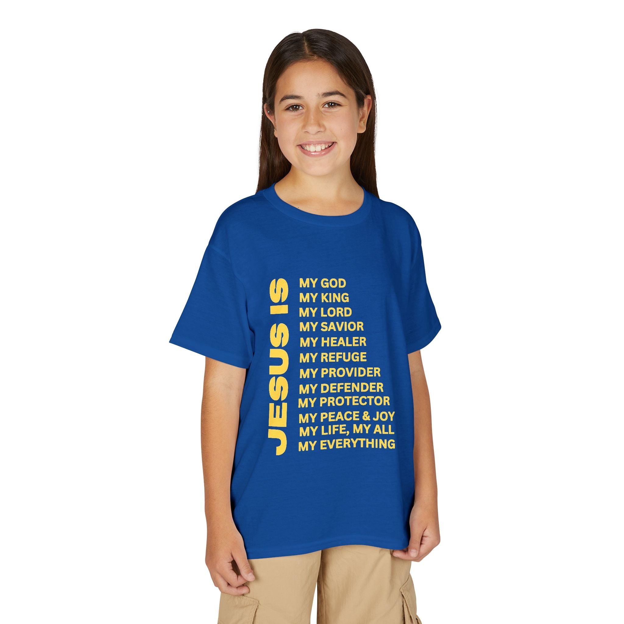 Christian JESUS IS Youth Short Sleeve - Yellow