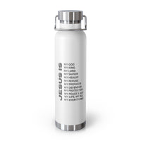 Christian JESUS IS 22oz Insulated Water Bottle - Black