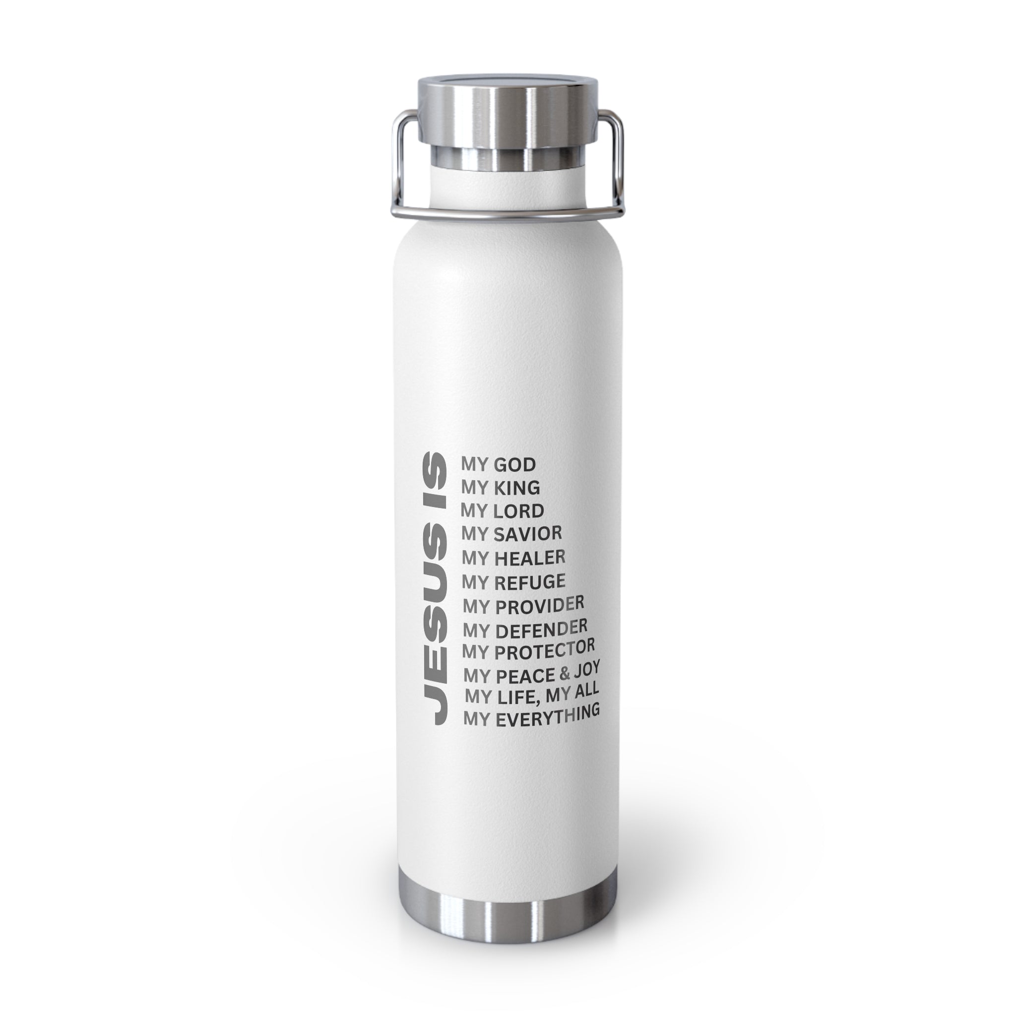 Christian JESUS IS 22oz Insulated Water Bottle - Black
