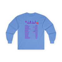 Bible Emergency Numbers Long Sleeve Tee - Purple