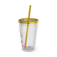 Pink Ribbon “Stay in the Fight” 16oz Tumbler with Straw