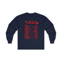 Bible Emergency Numbers Long Sleeve Tee - Red