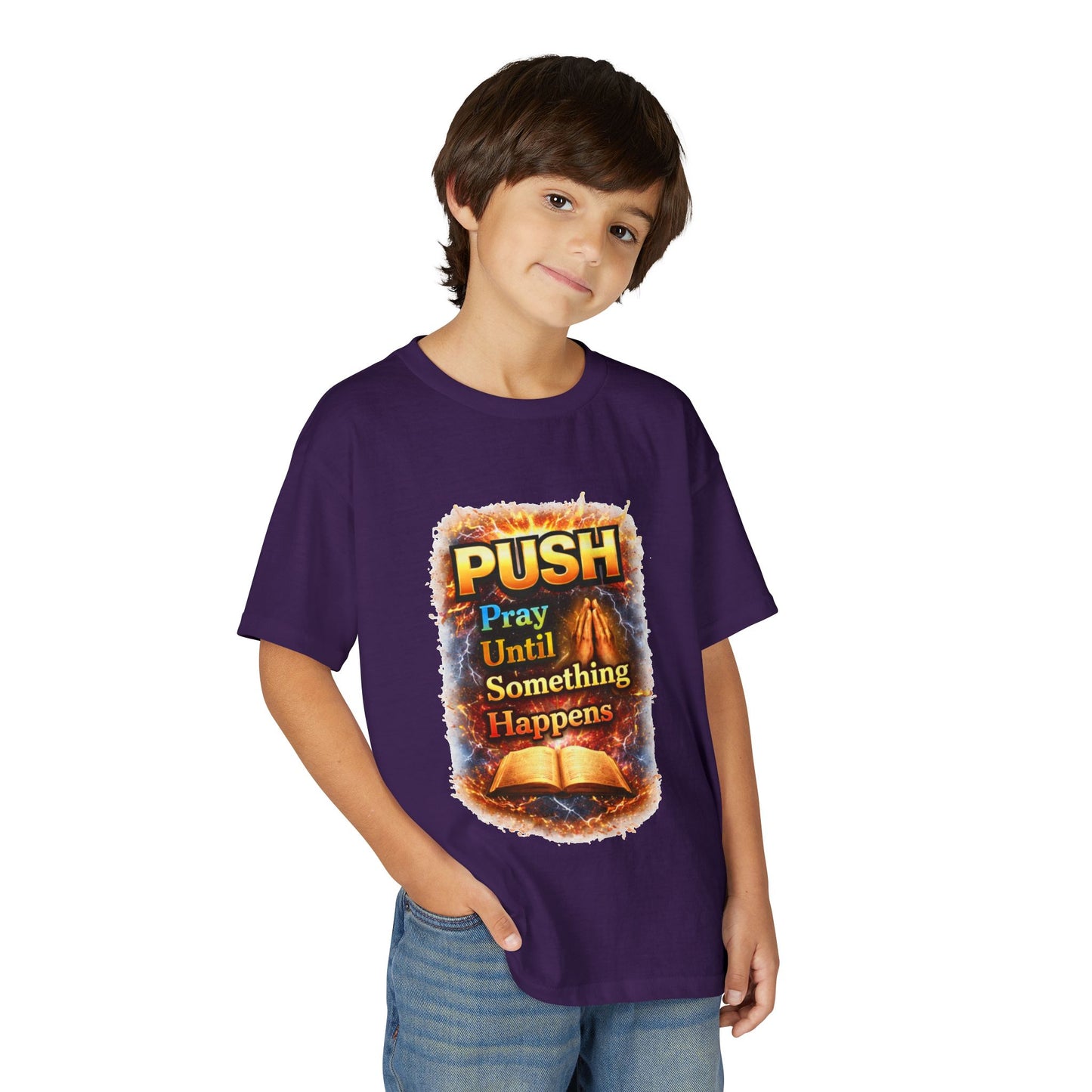 "Push: Pray Until Something Happens" Youth T-shirt - Bible