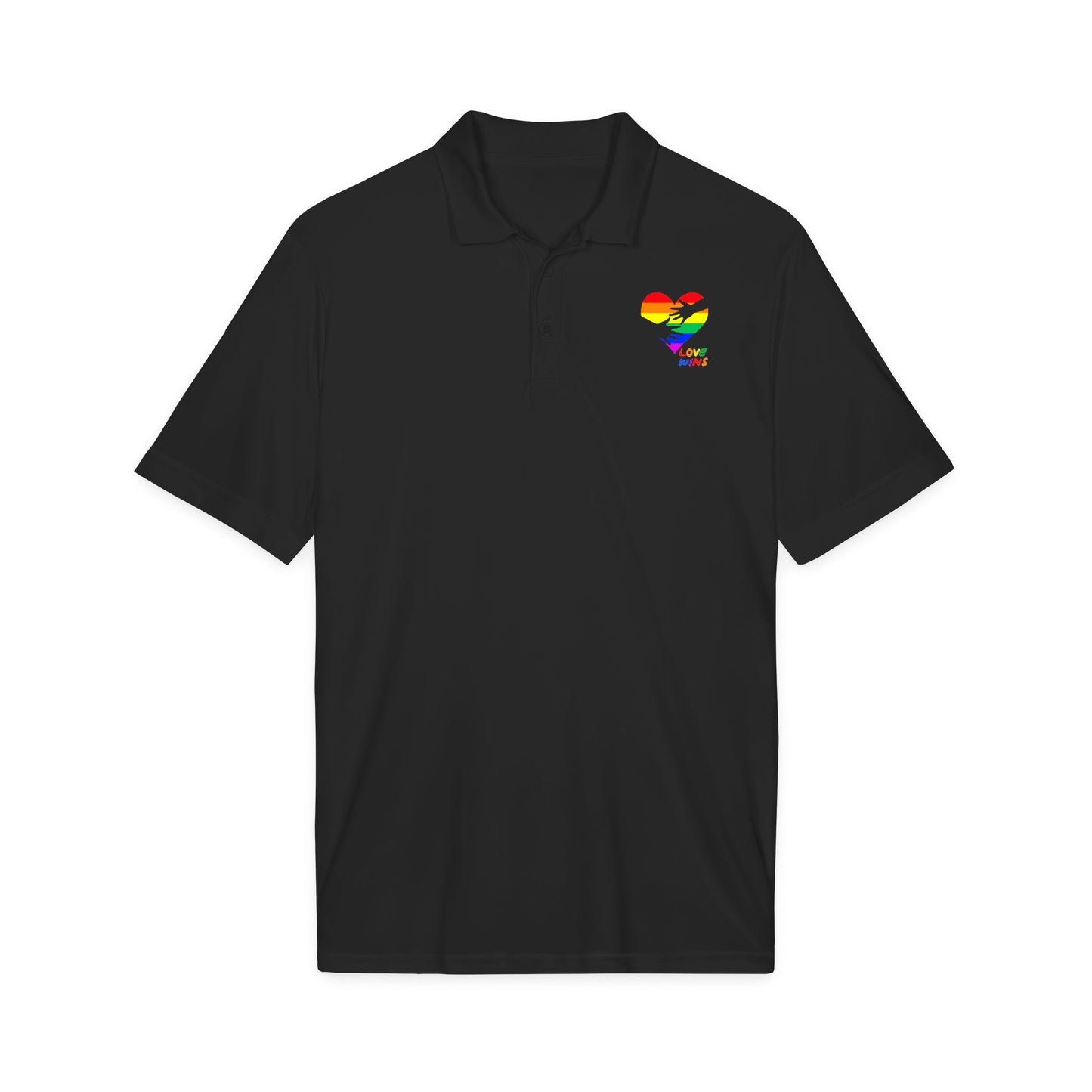Rainbow Heart Love Wins Polo