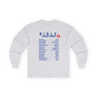 Bible Emergency Numbers Long Sleeve Tee - Blue
