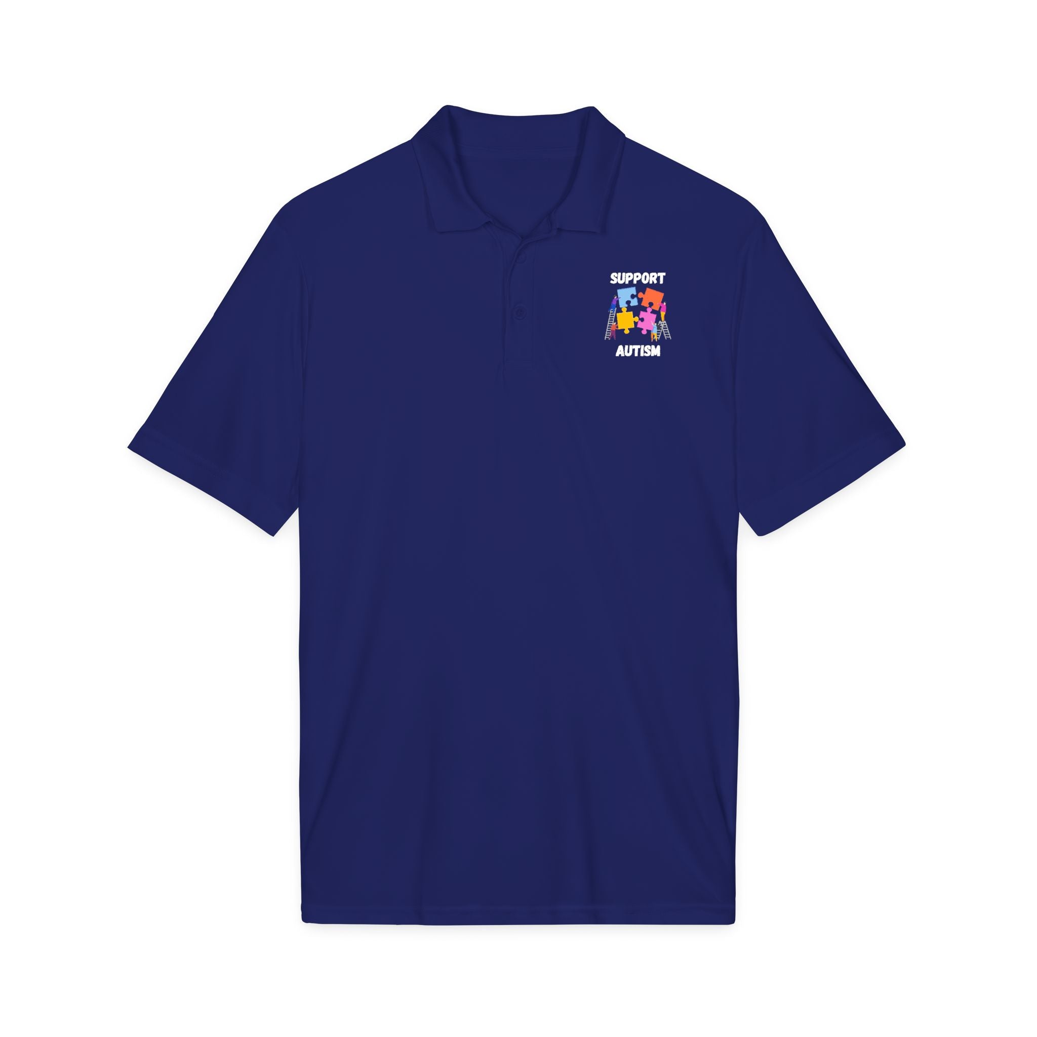 Autism Puzzle Piece Polo Shirt - White