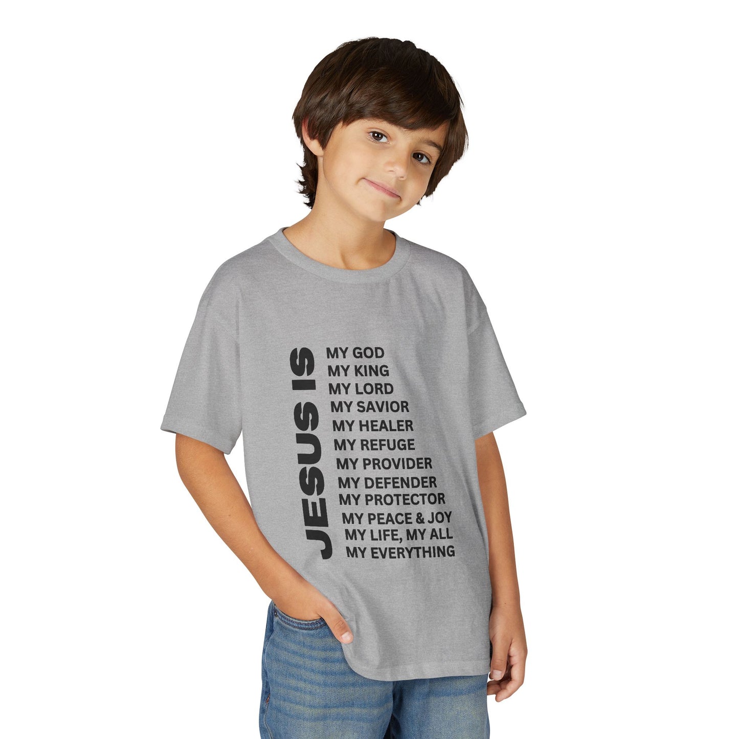 Christian JESUS IS Youth Short Sleeve - Black