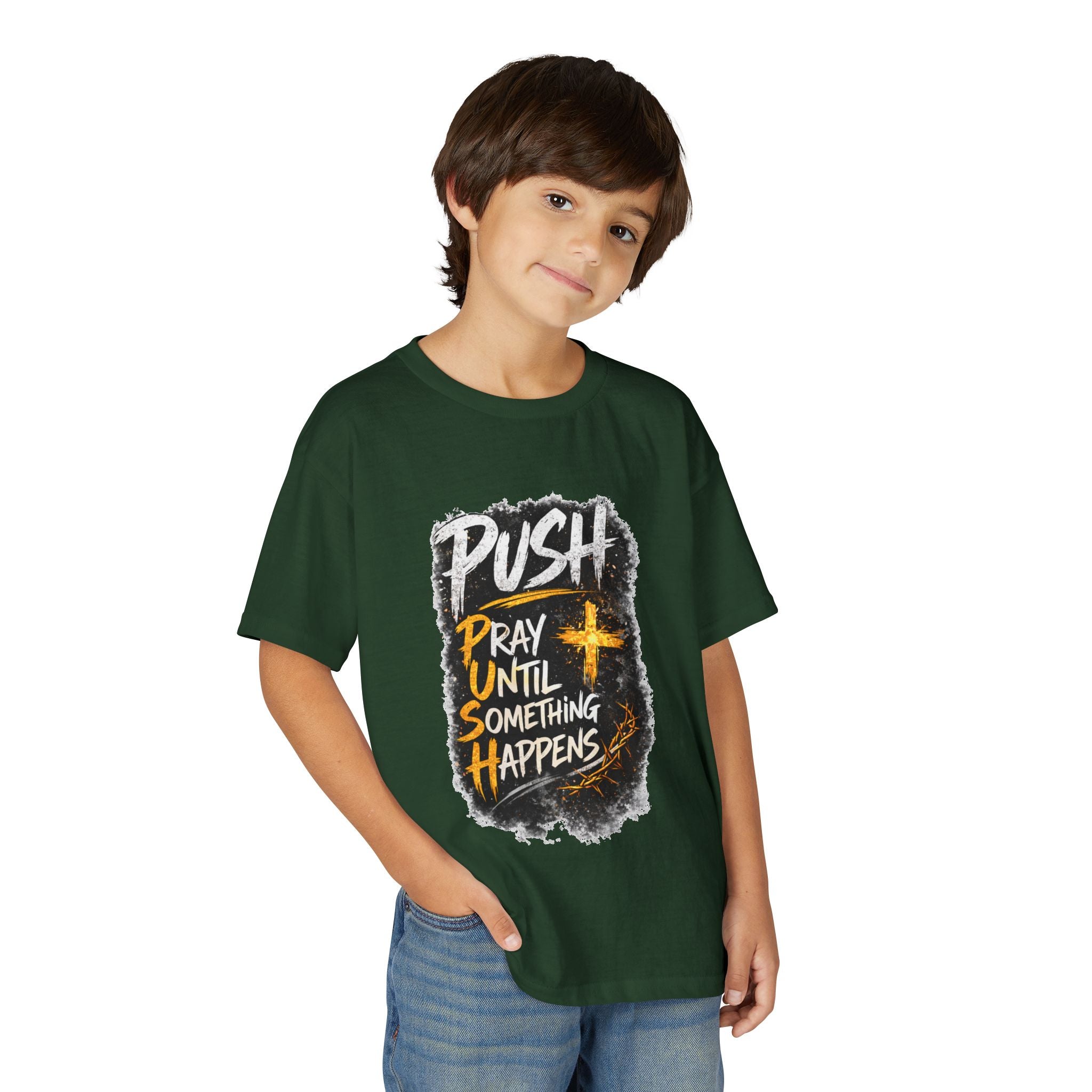 "Push: Pray Until Something Happens" Youth T-shirt