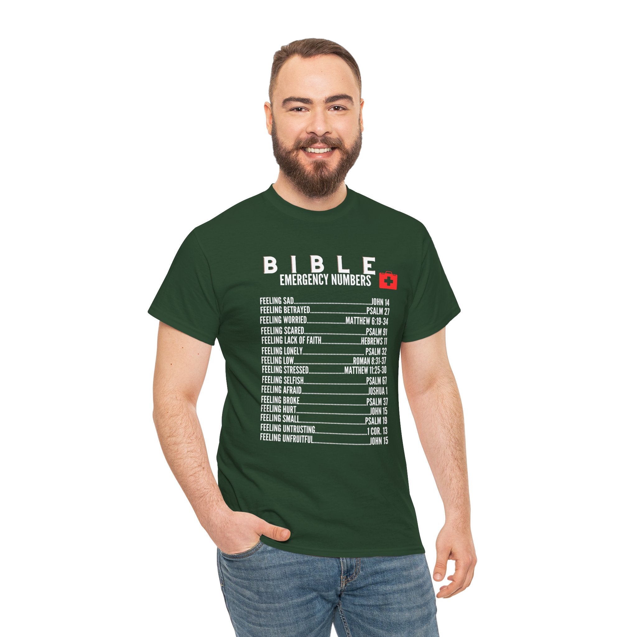 Bible Emergency Numbers Tee - White