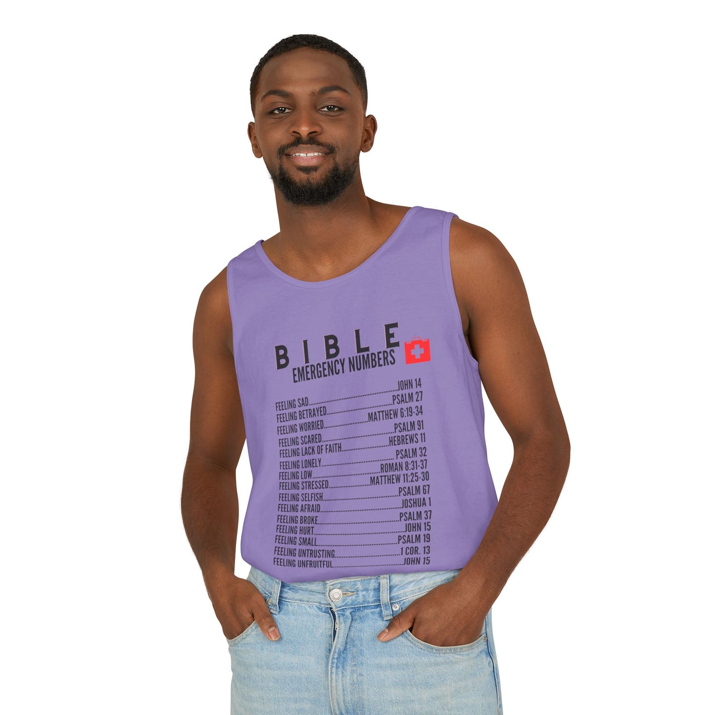 Bible Emergency Numbers Tank Top - Black
