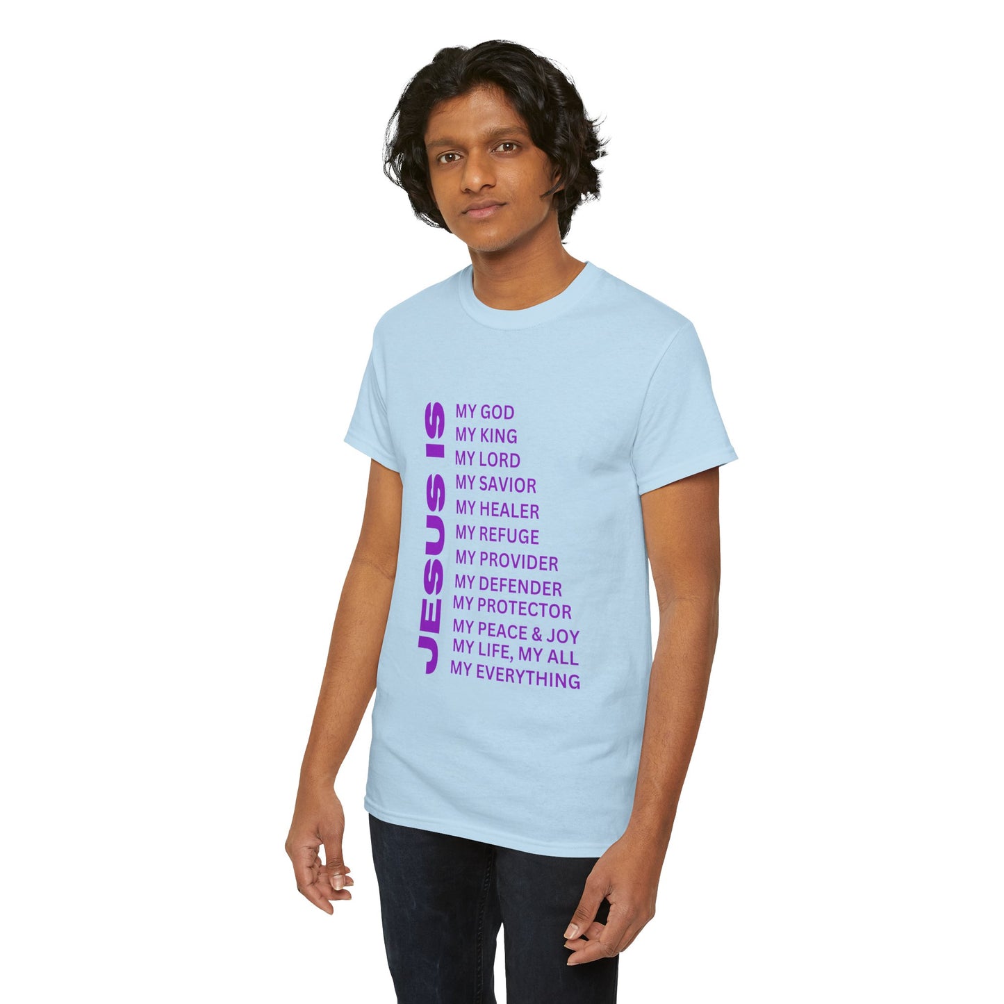 Christian JESUS IS T-shirt - Purple