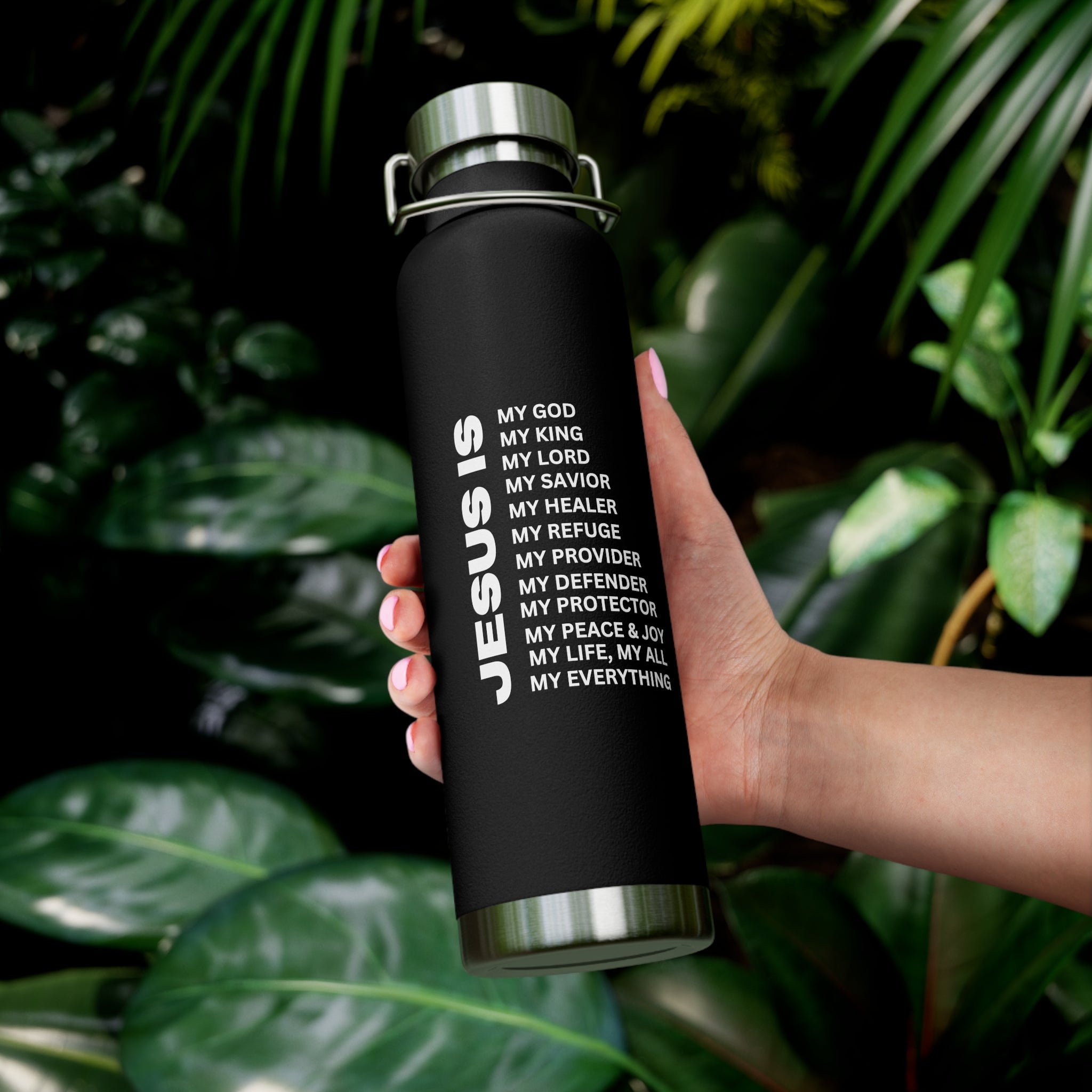 Christian JESUS IS 22oz Insulated Water Bottle - White
