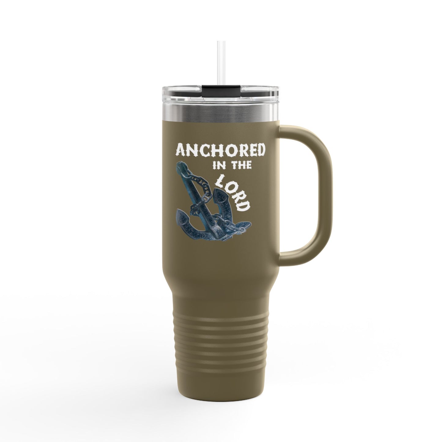 Anchored in the Lord 40oz Insulated Travel Mug White