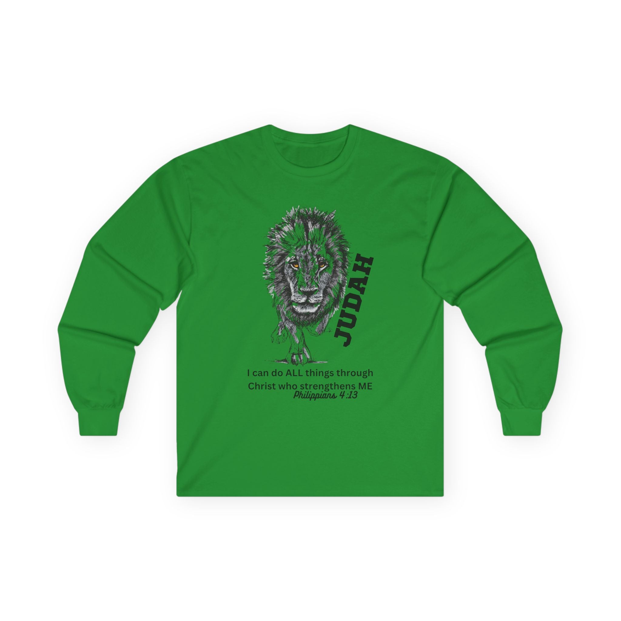 Lion of Judah Long Sleeve Tee - "I Can Do All Things' Philippians 4:13