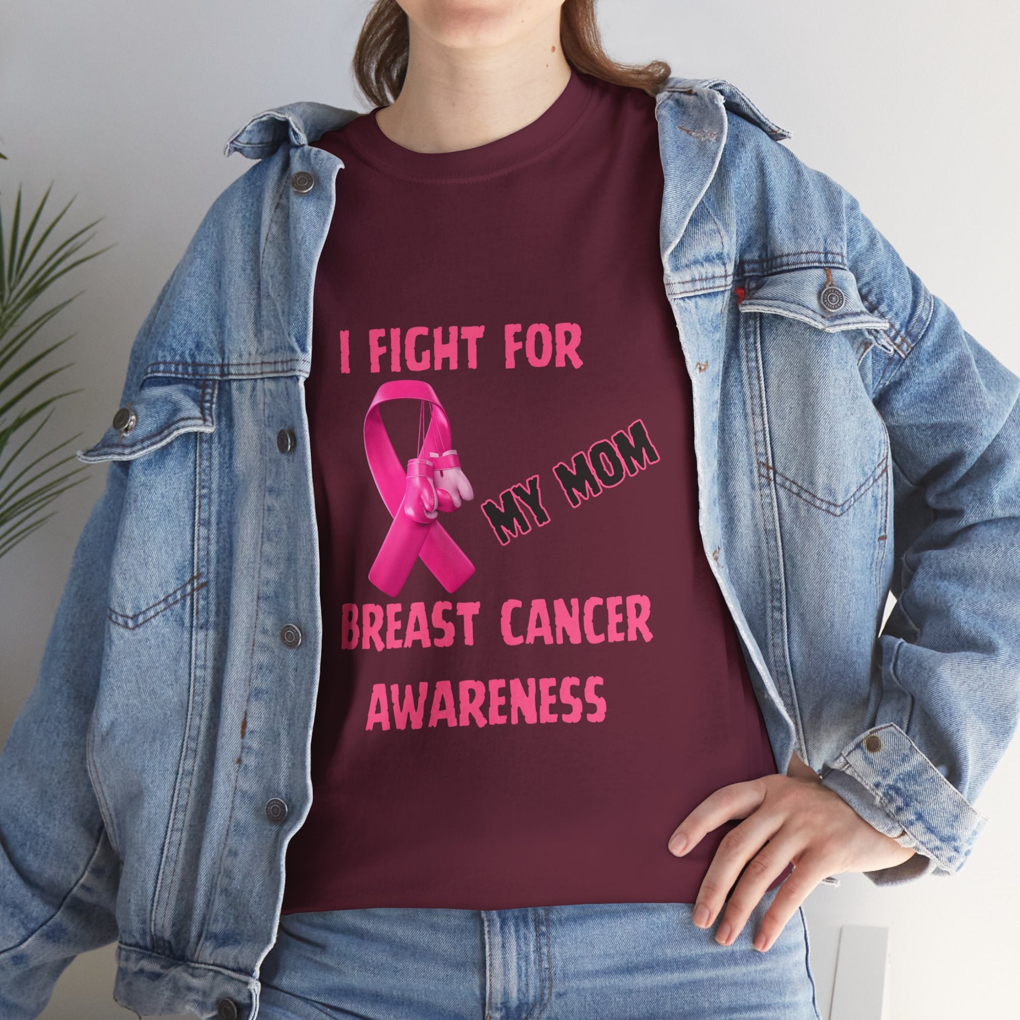 I Fight for My Mom Pink Ribbon Shirt