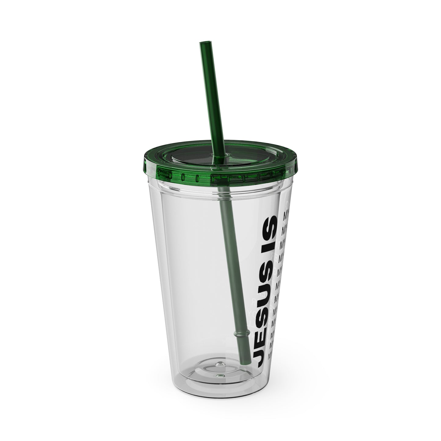 Christian JESUS IS 16oz Tumbler with Straw