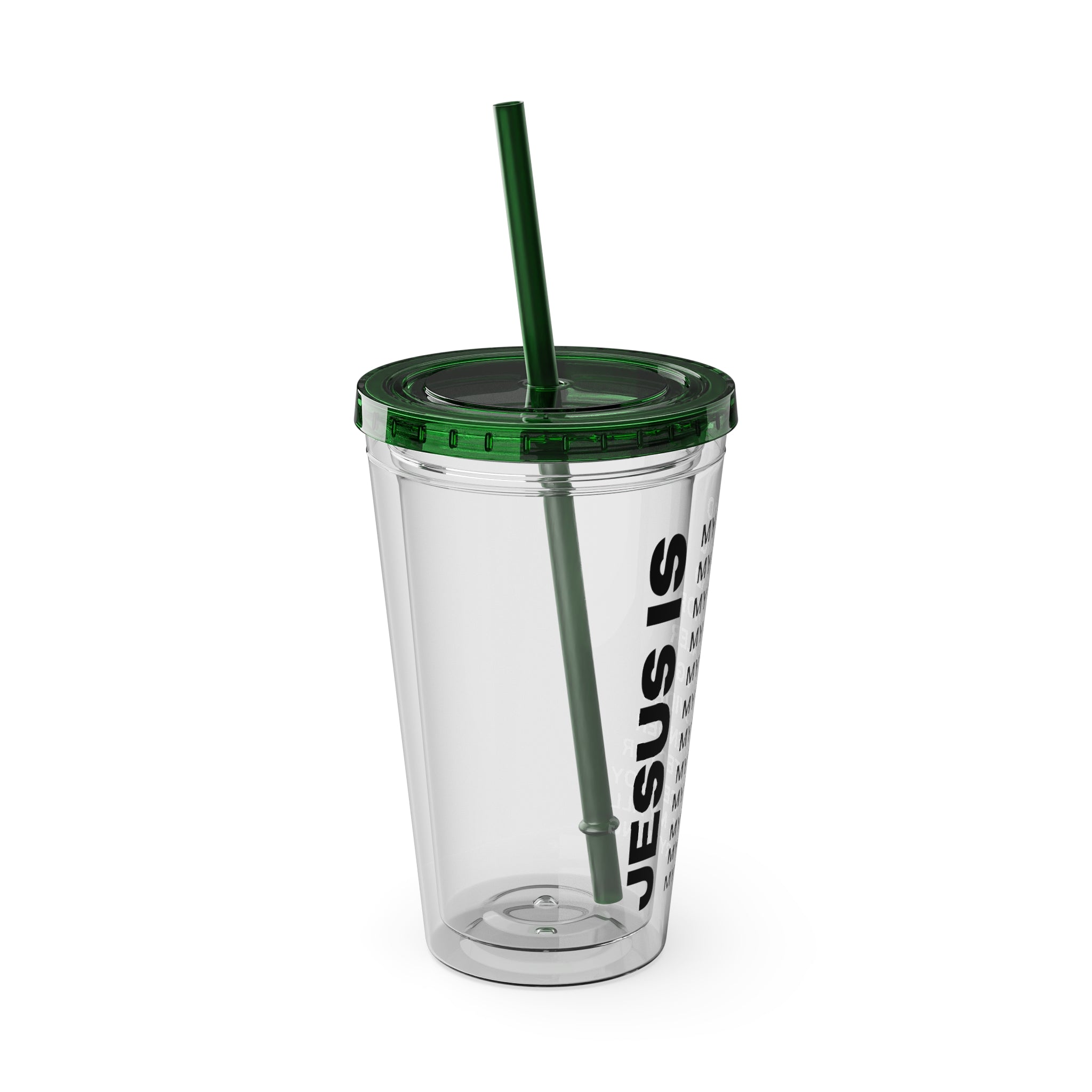 Christian JESUS IS 16oz Tumbler with Straw