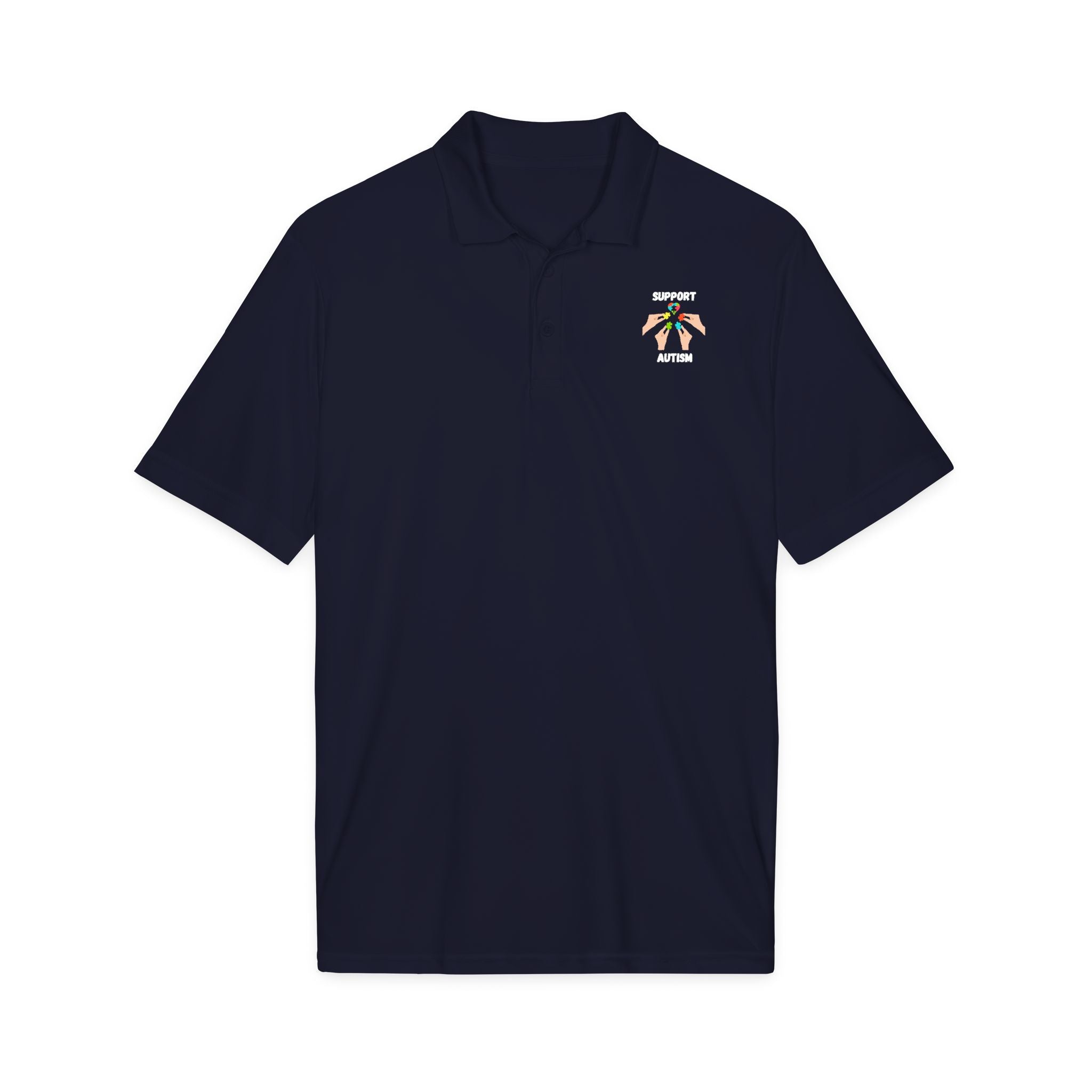 Support Autism Polo Shirt — White