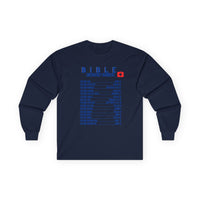Bible Emergency Numbers Long Sleeve Tee - Blue
