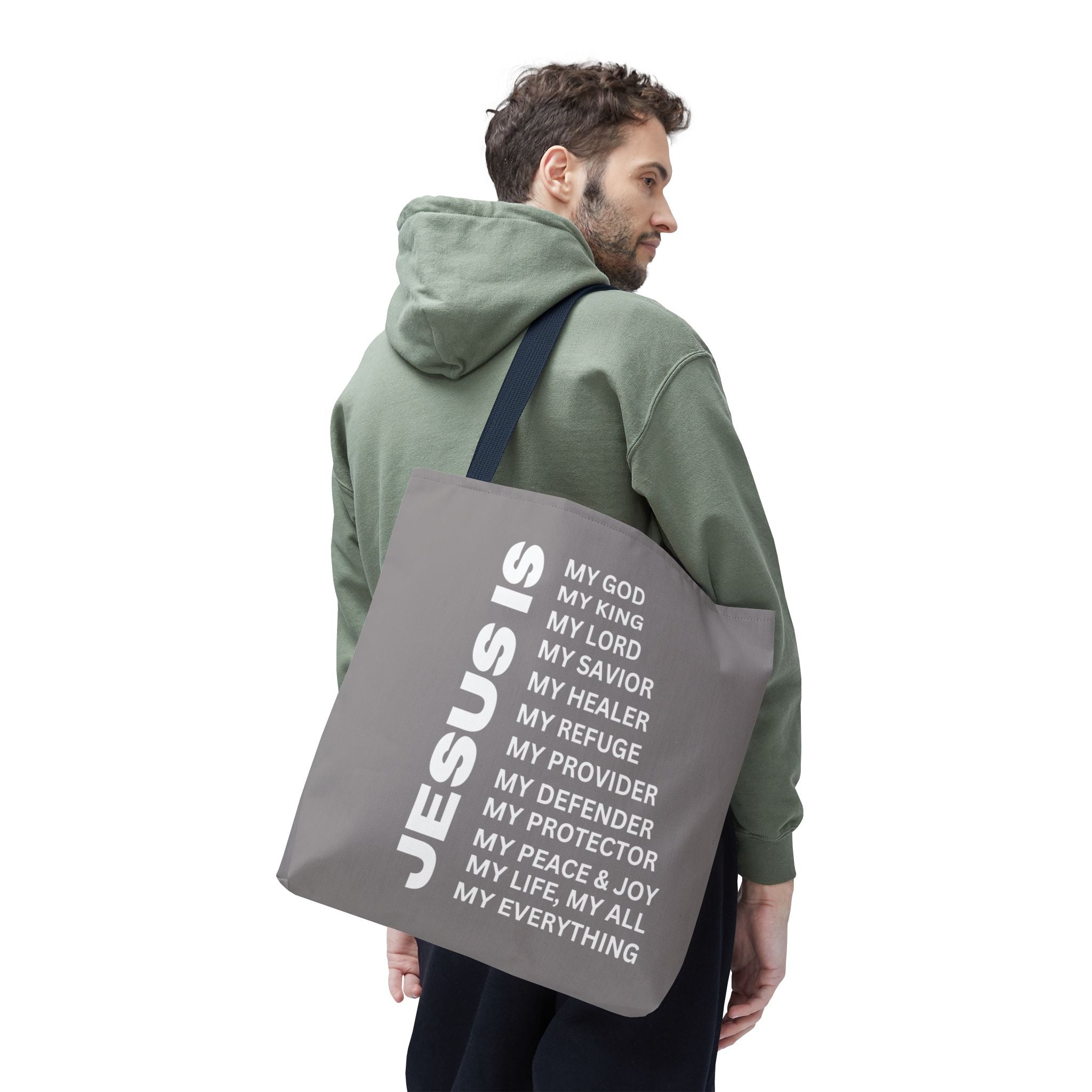 Christian JESUS IS Tote Bag - Grey