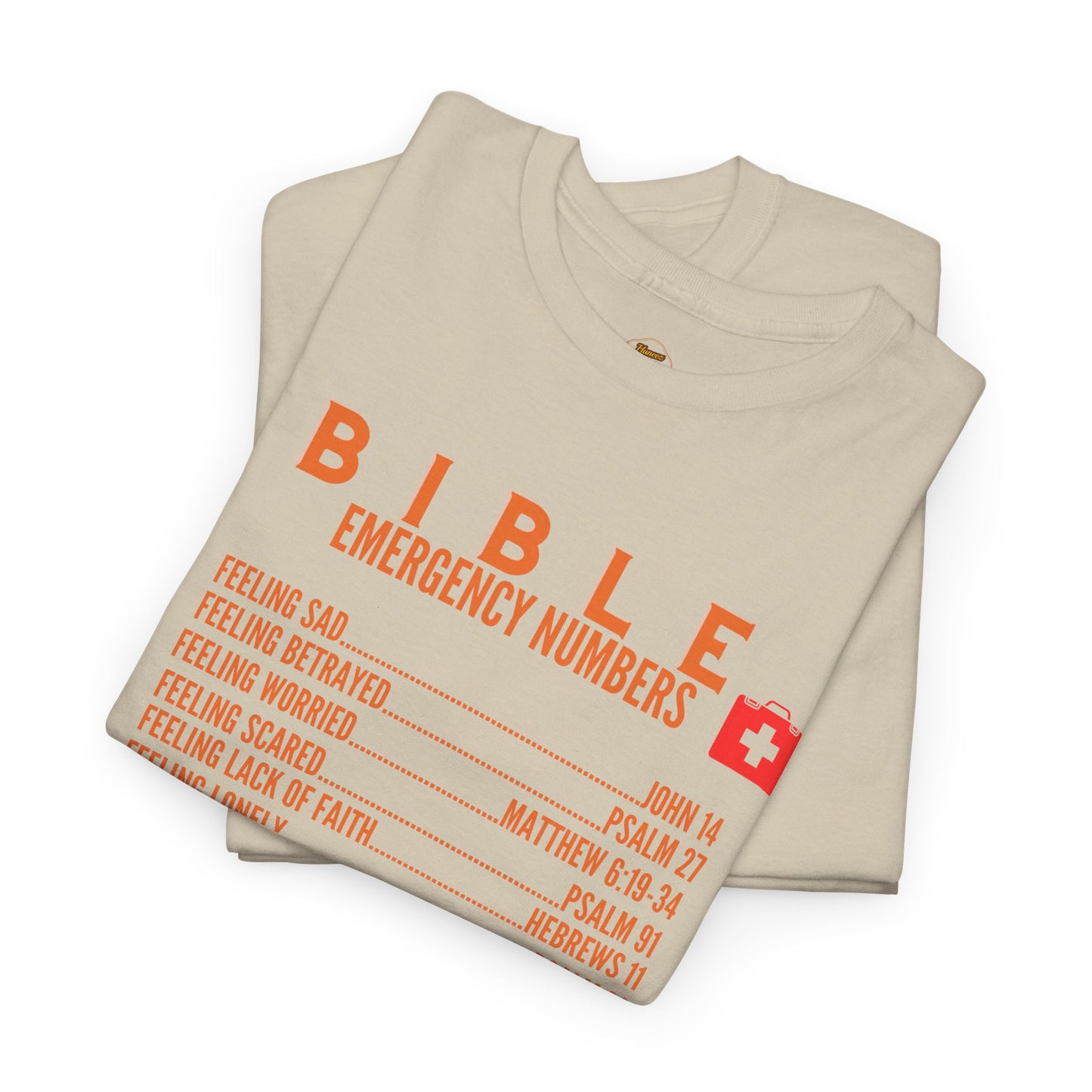 Bible Emergency Numbers Tee - Orange