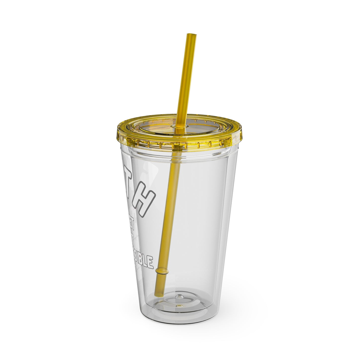 Faith "Forget About Impossible, Trust Him" 16oz Tumbler with Straw