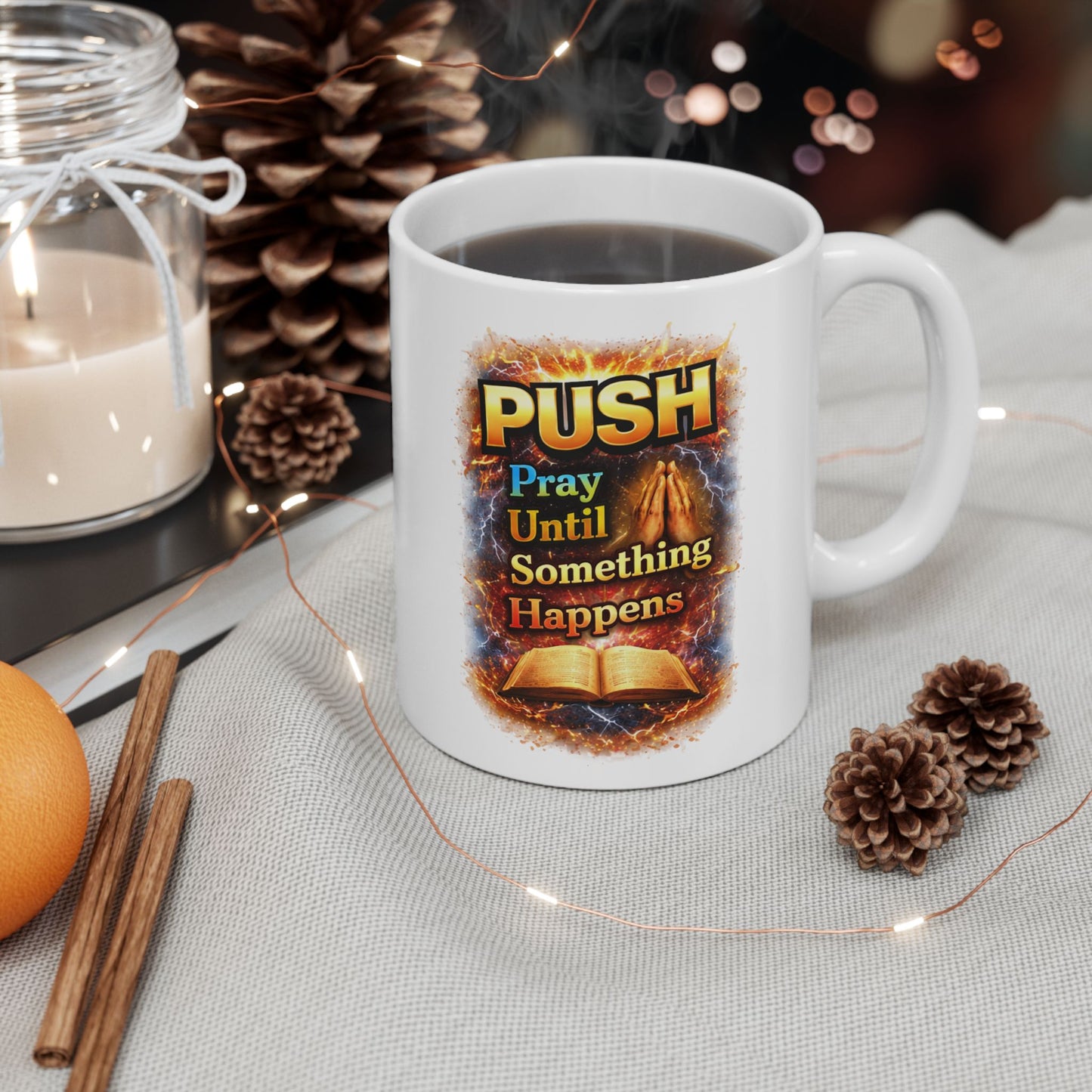 Push White Coffee Mug - Bible (11oz/15oz)