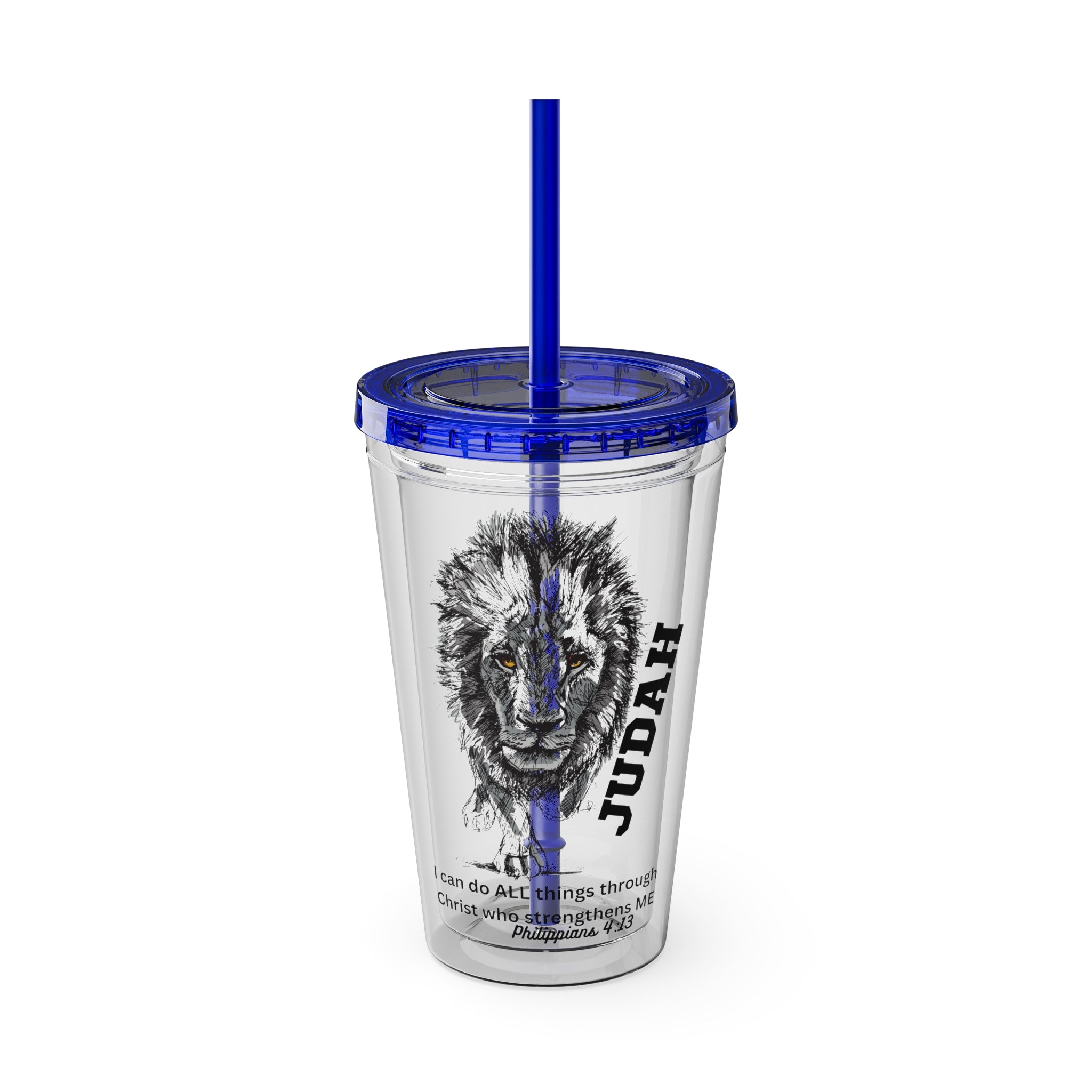 Lion of Judah 16oz Tumbler with Straw