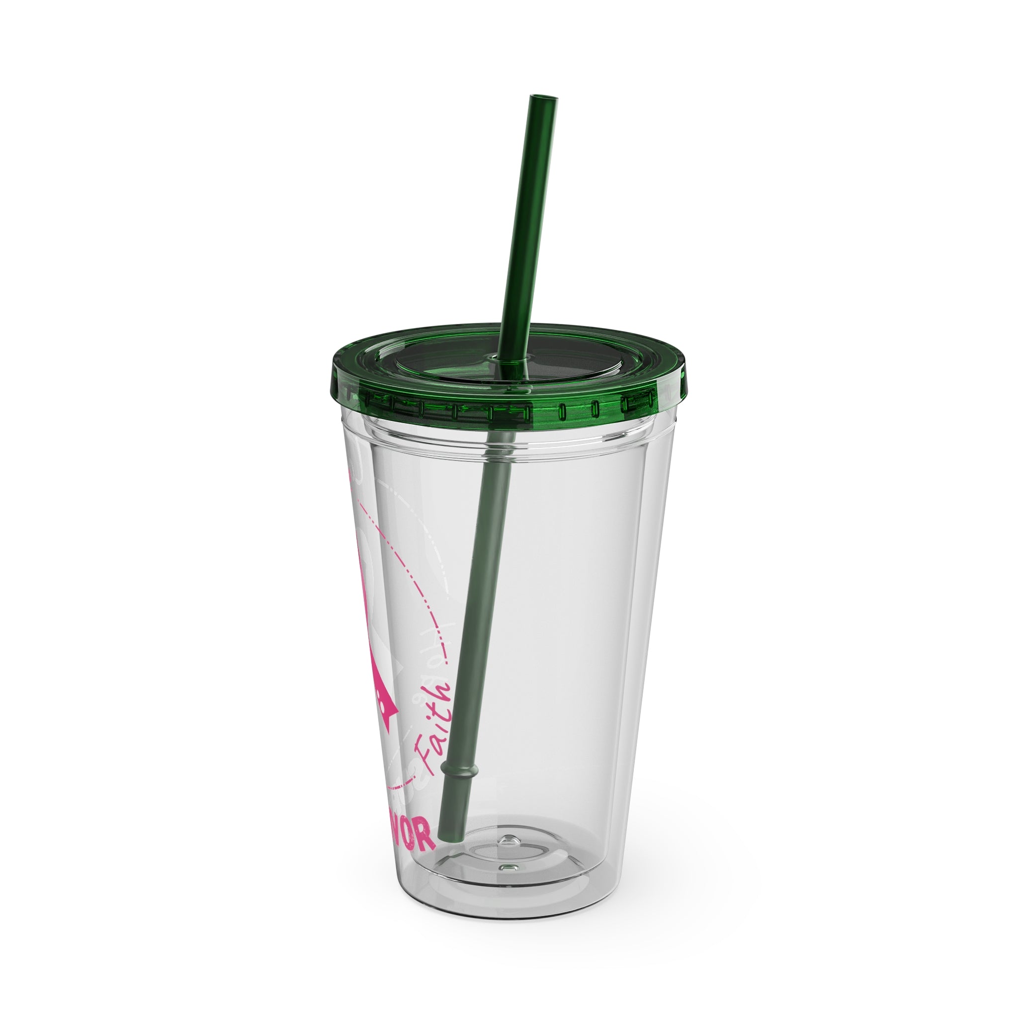 Breast Cancer Survivor 16oz Tumbler with Straw