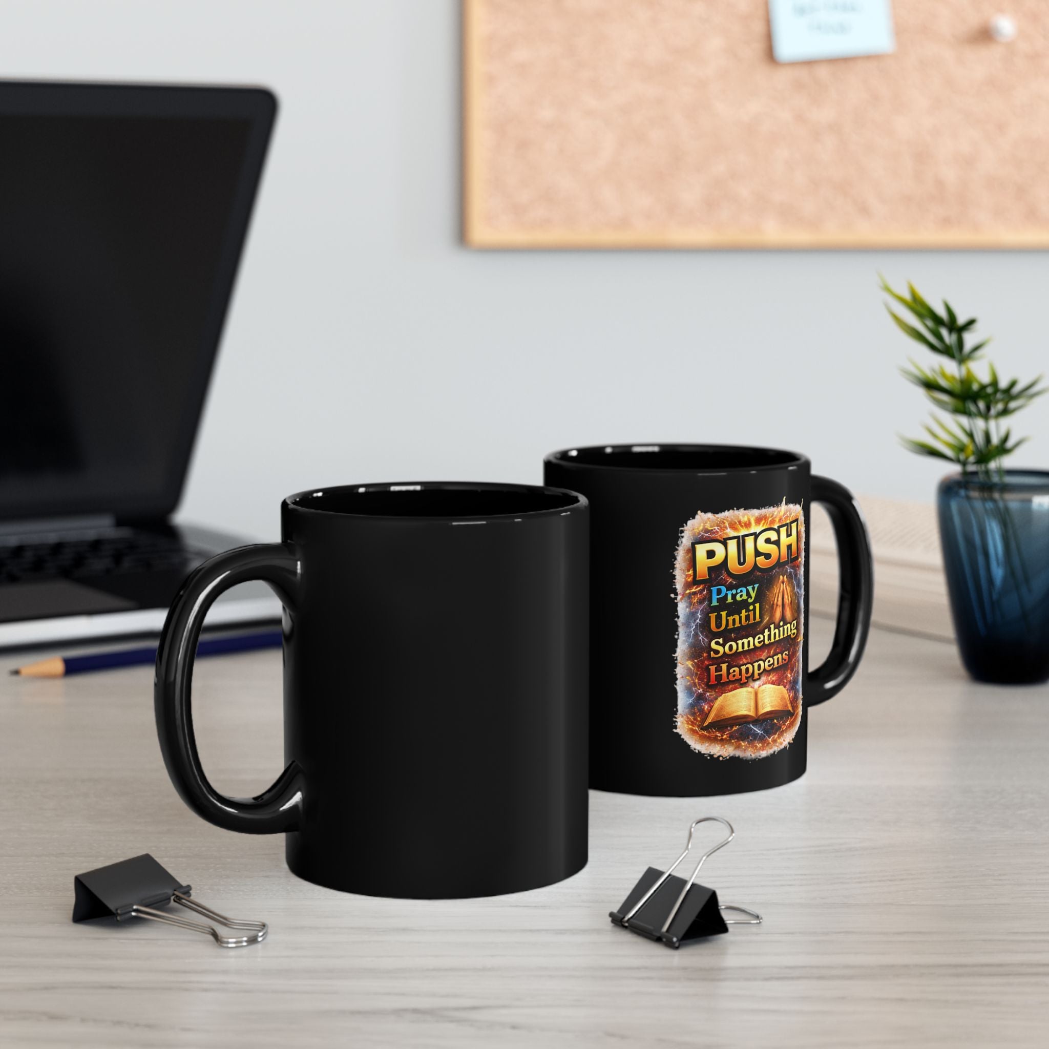Push Black Coffee Mug - Bible — (11oz & 15oz)