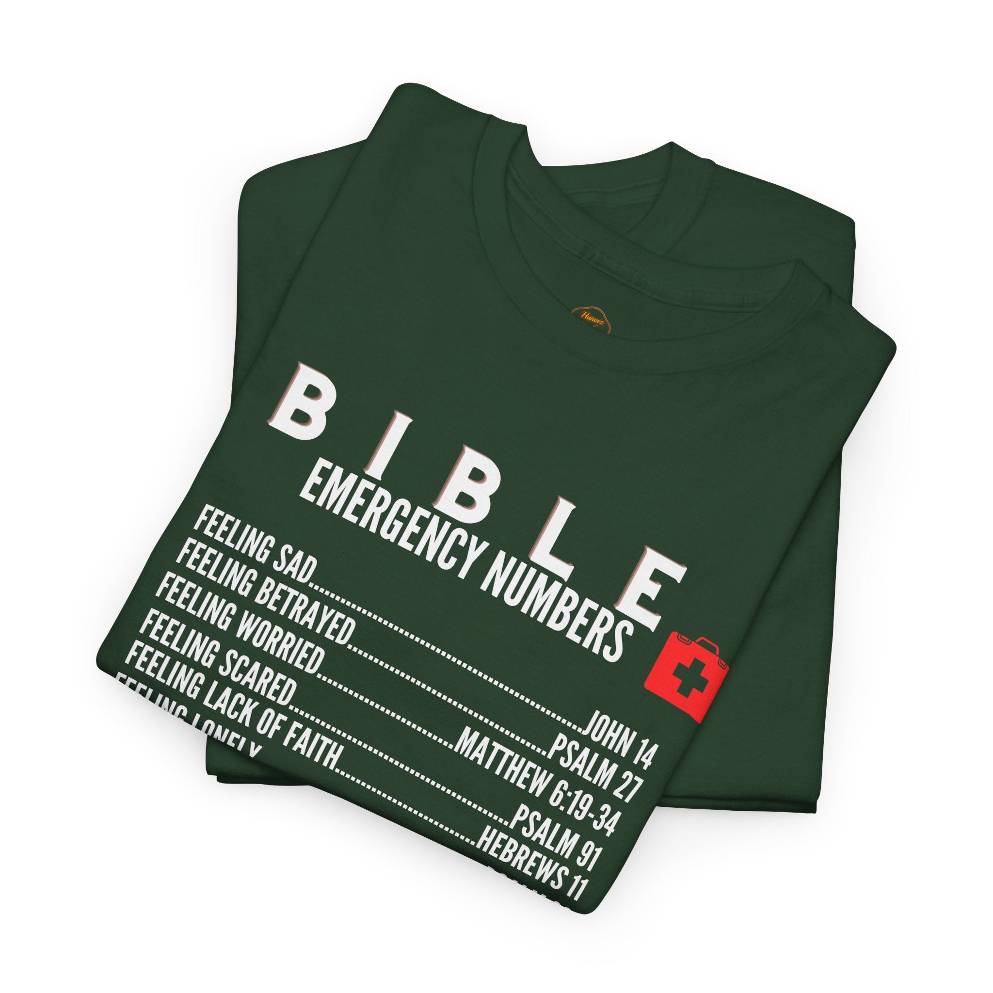 Bible Emergency Numbers Tee - White