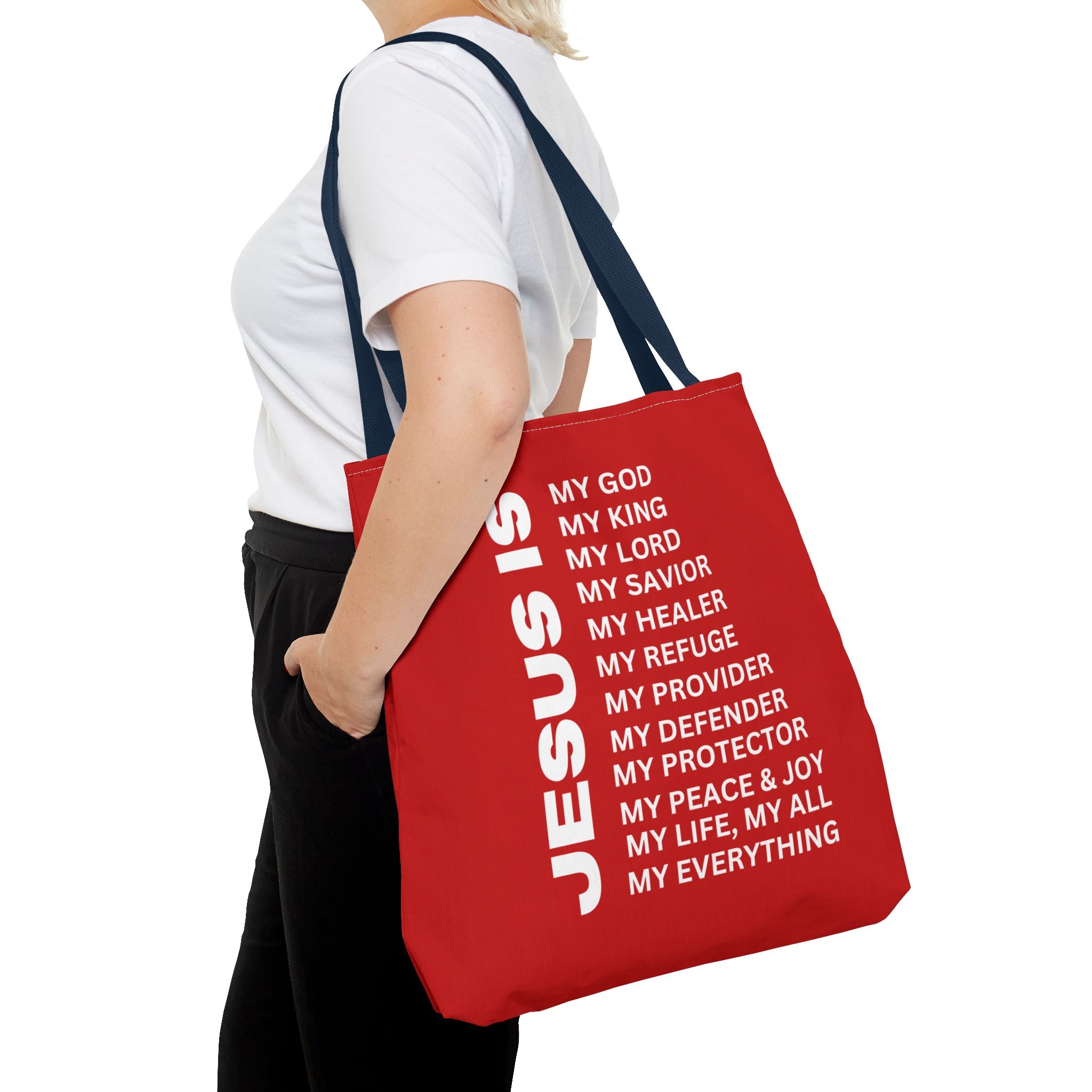 Christian JESUS IS Tote Bag - Red