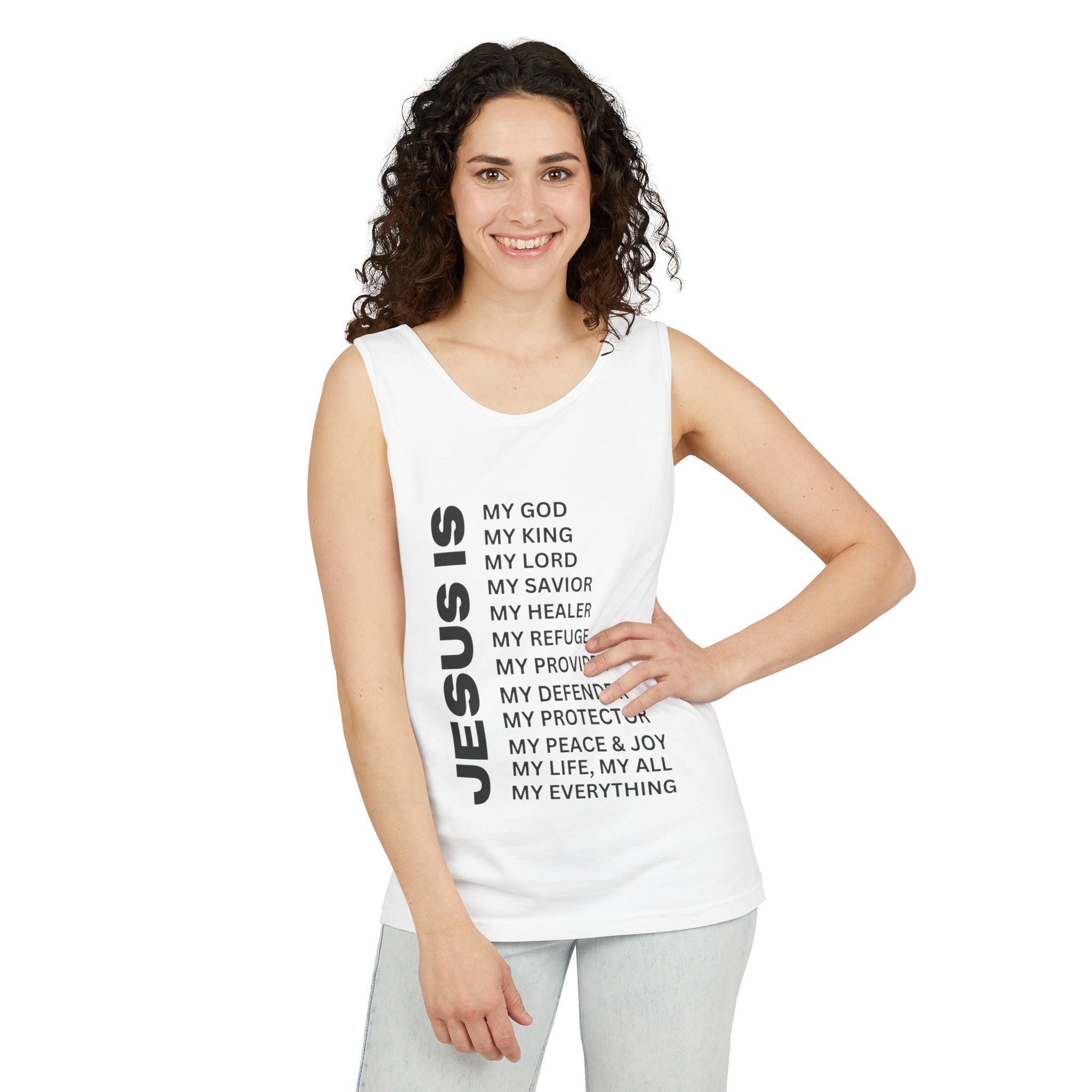 Christian JESUS IS Tank - Black