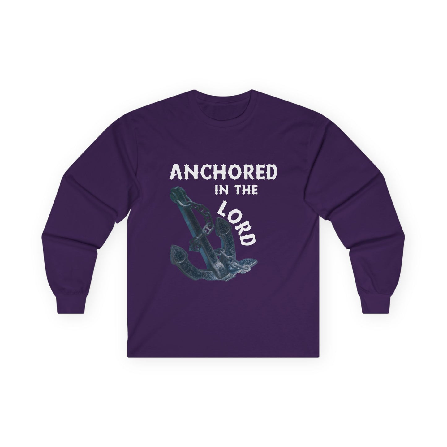 Anchored in the Lord Long Sleeve Tee - White