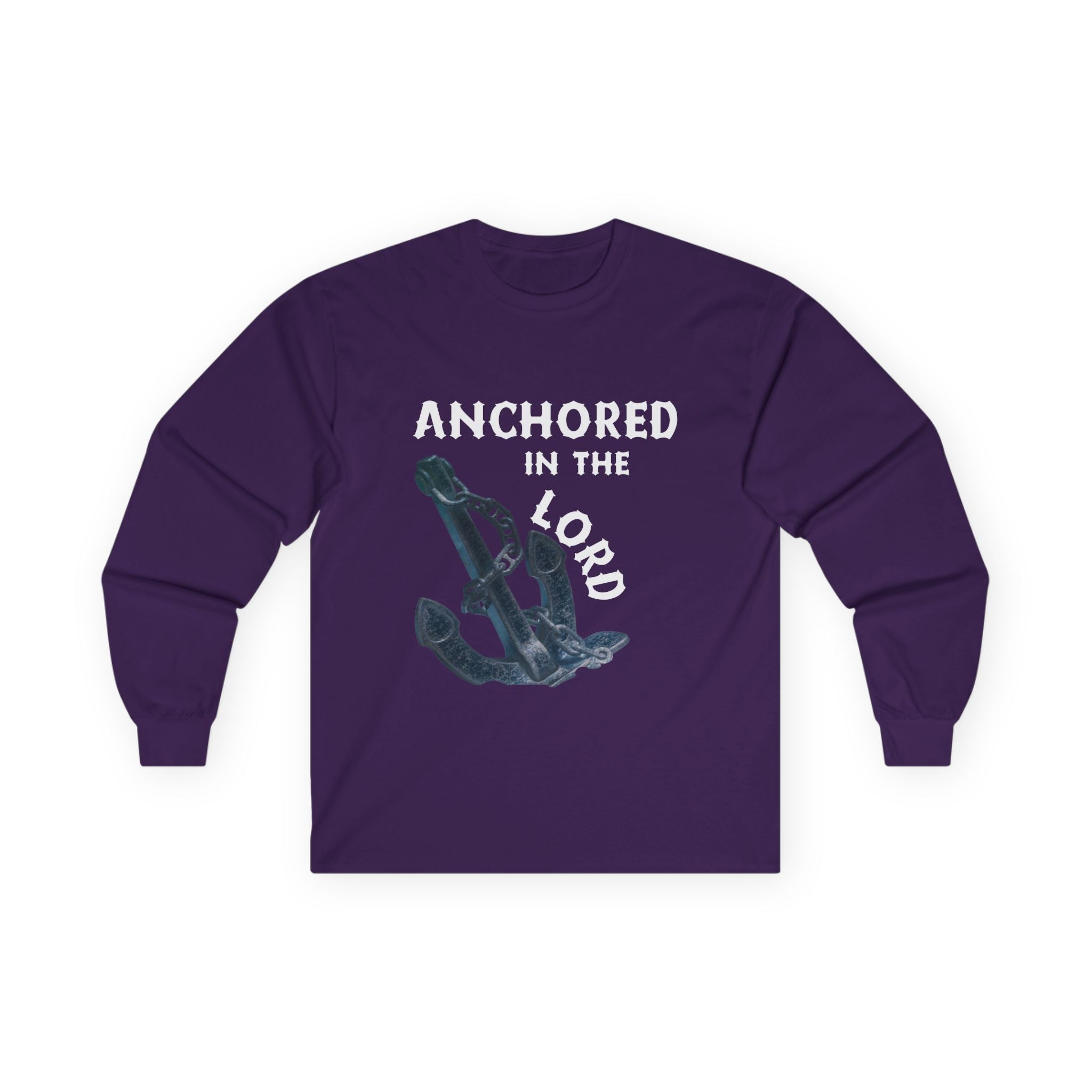 Anchored in the Lord Long Sleeve Tee - White