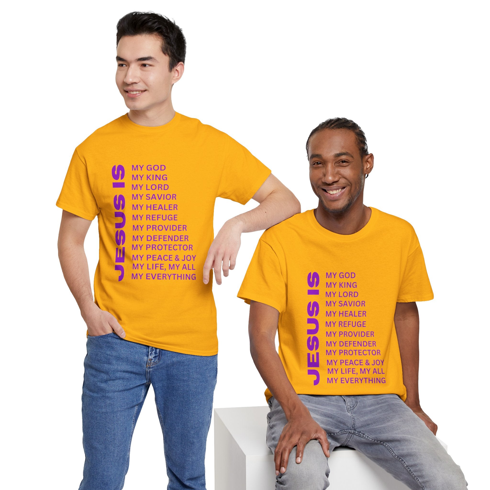 Christian JESUS IS T-shirt - Purple