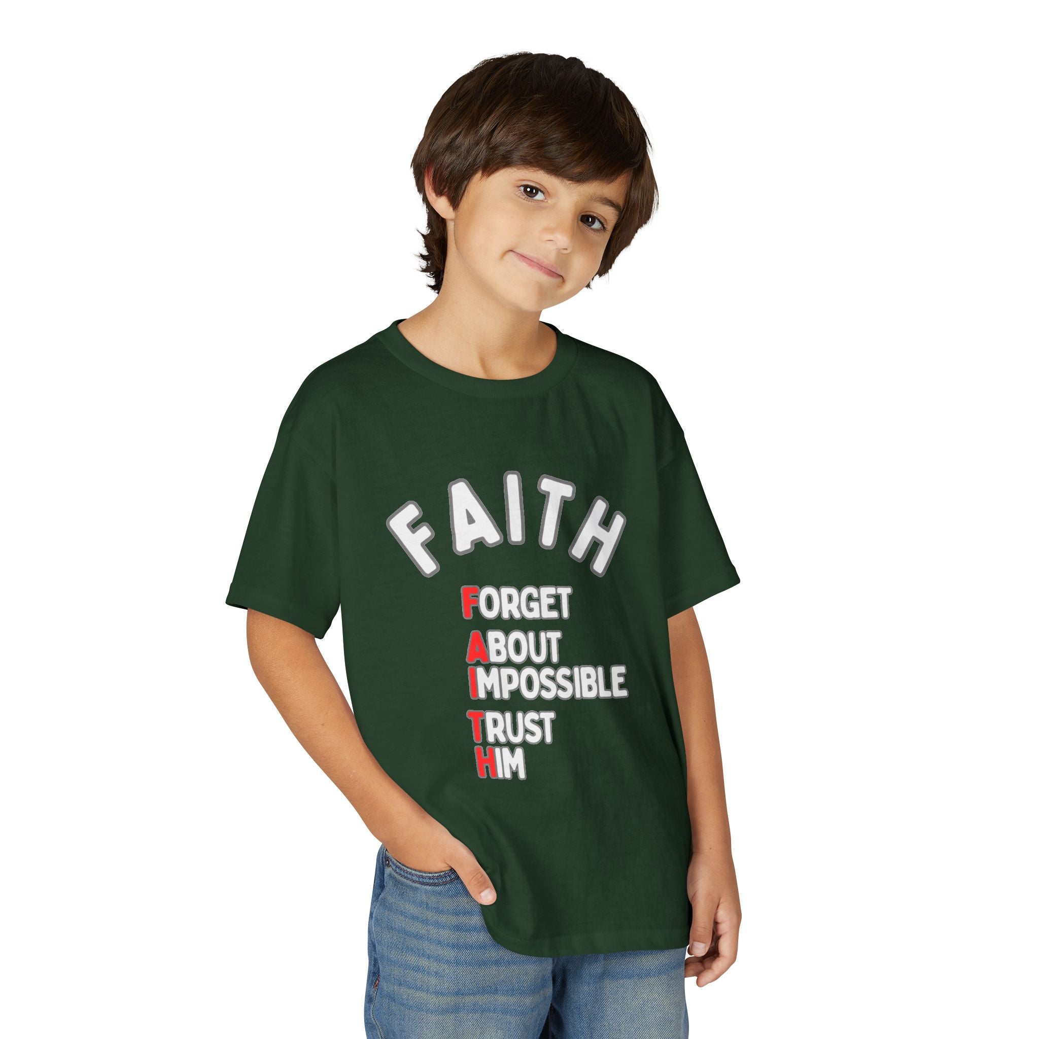 Forget About Impossible, Trust Him Youth Christian Tee