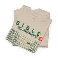 Bible Emergency Numbers Tee - Green