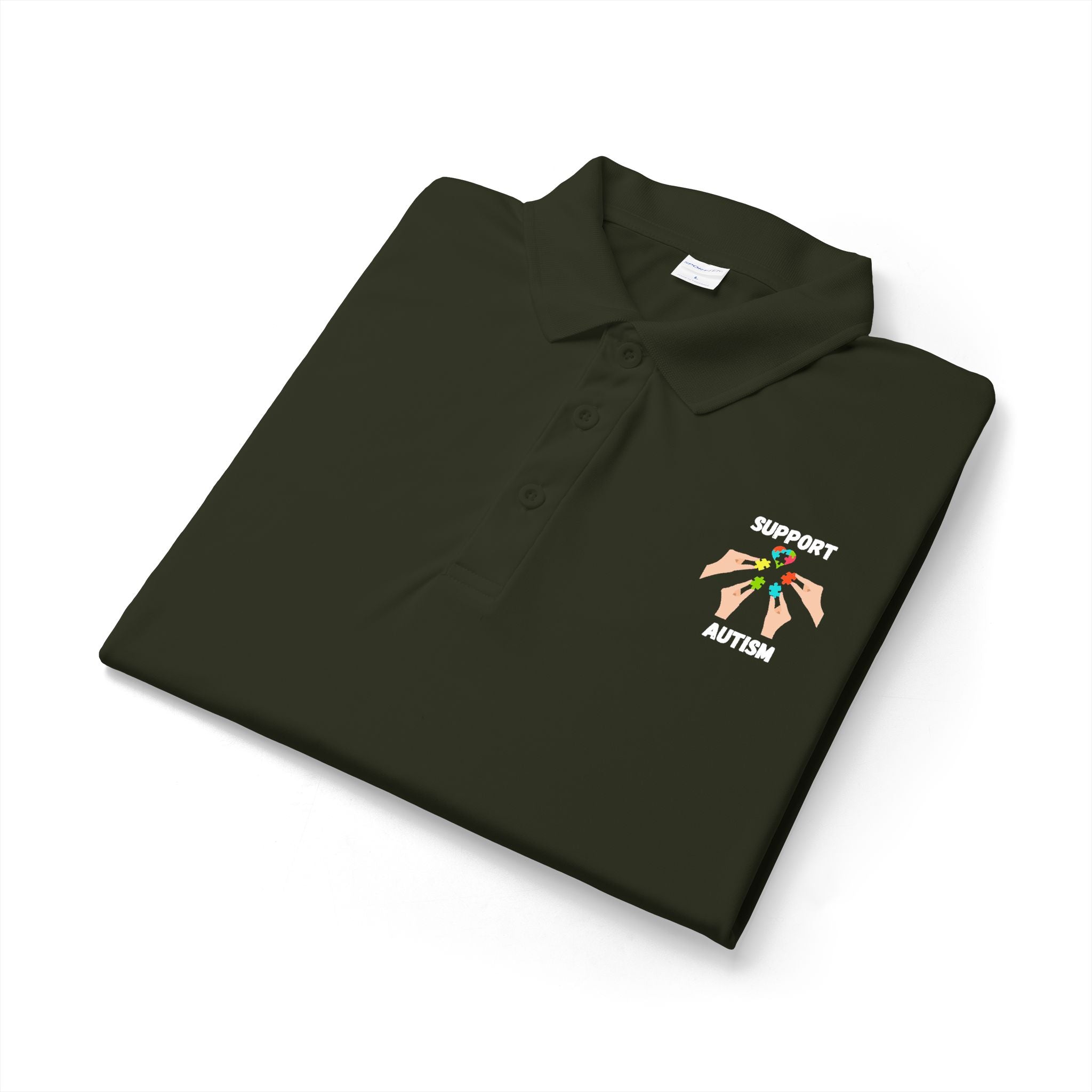 Support Autism Polo Shirt — White