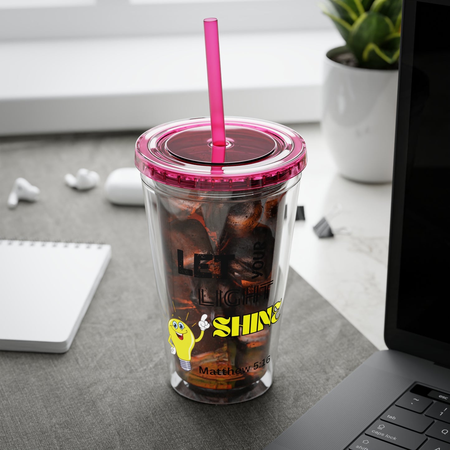 Let Your Light Shine 16oz Tumbler With Straw