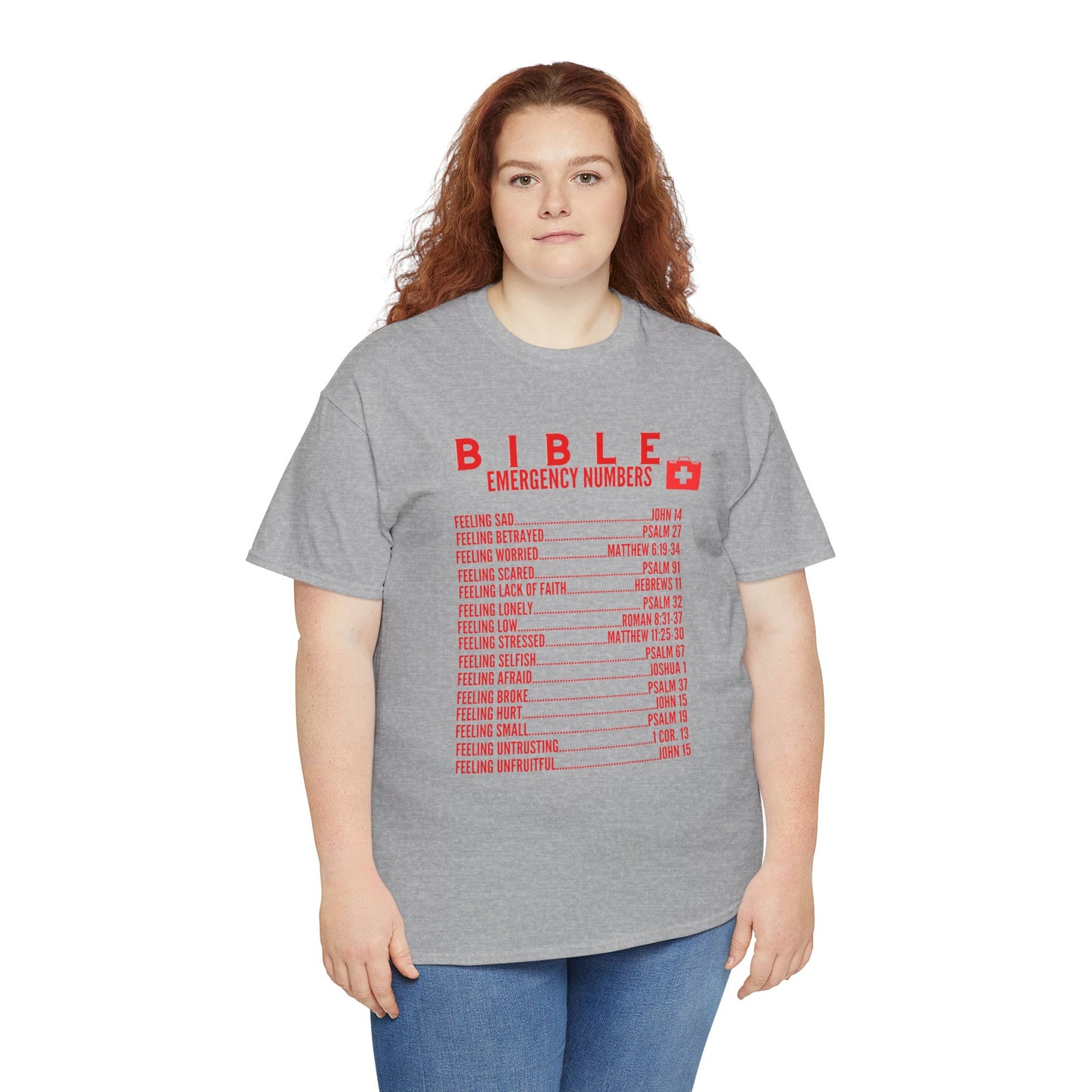 Bible Emergency Numbers Tee - Red