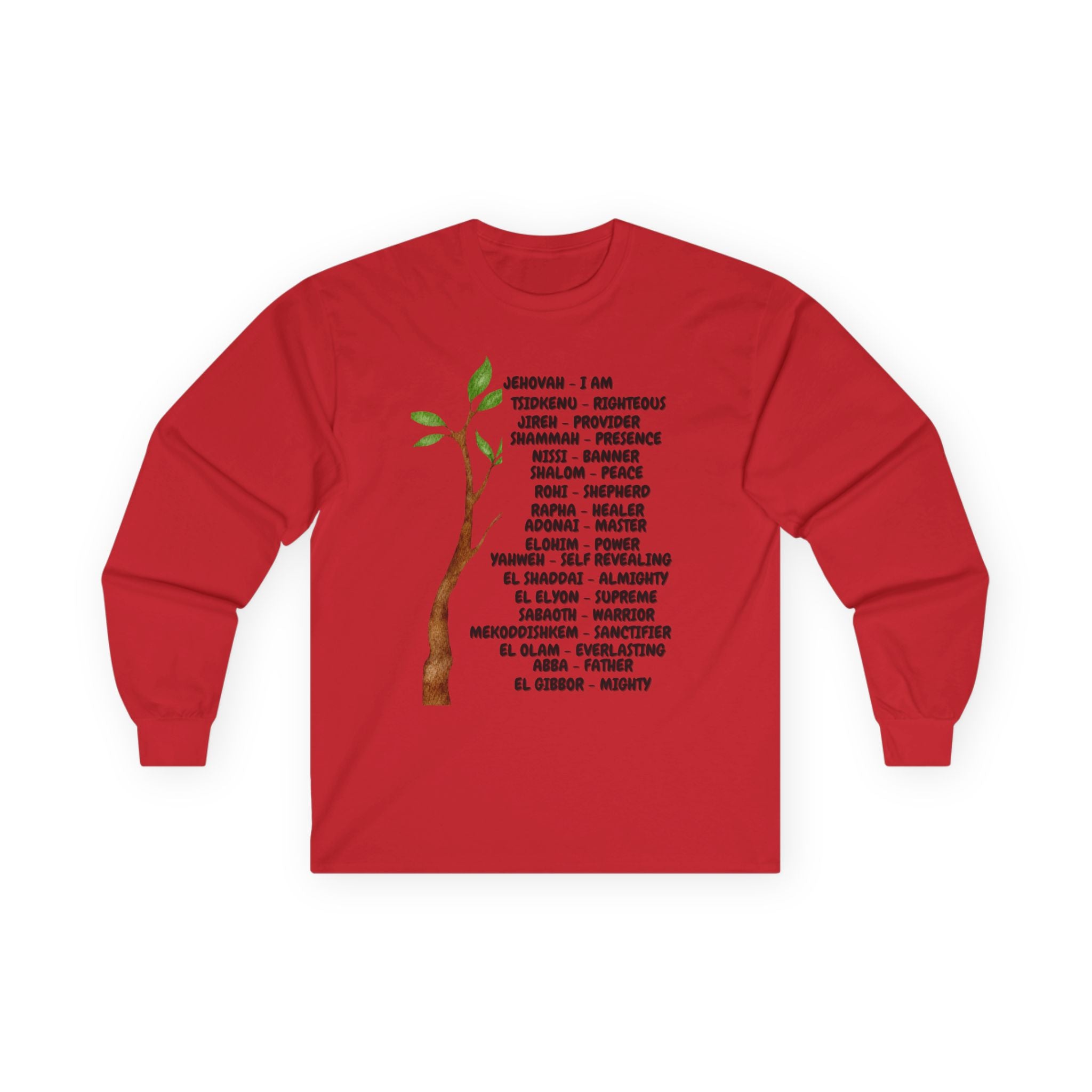 Characteristic Names of God Long Sleeve Tee - Black