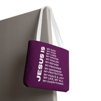 Christian JESUS IS Tote Bag - Purple
