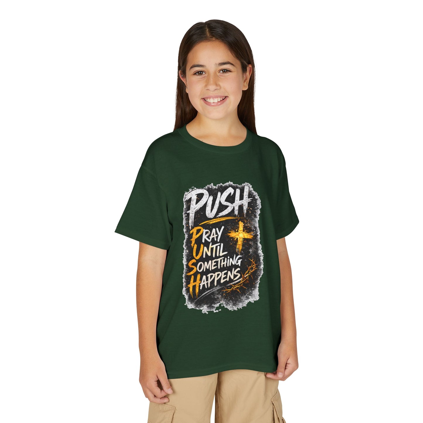 "Push: Pray Until Something Happens" Youth T-shirt