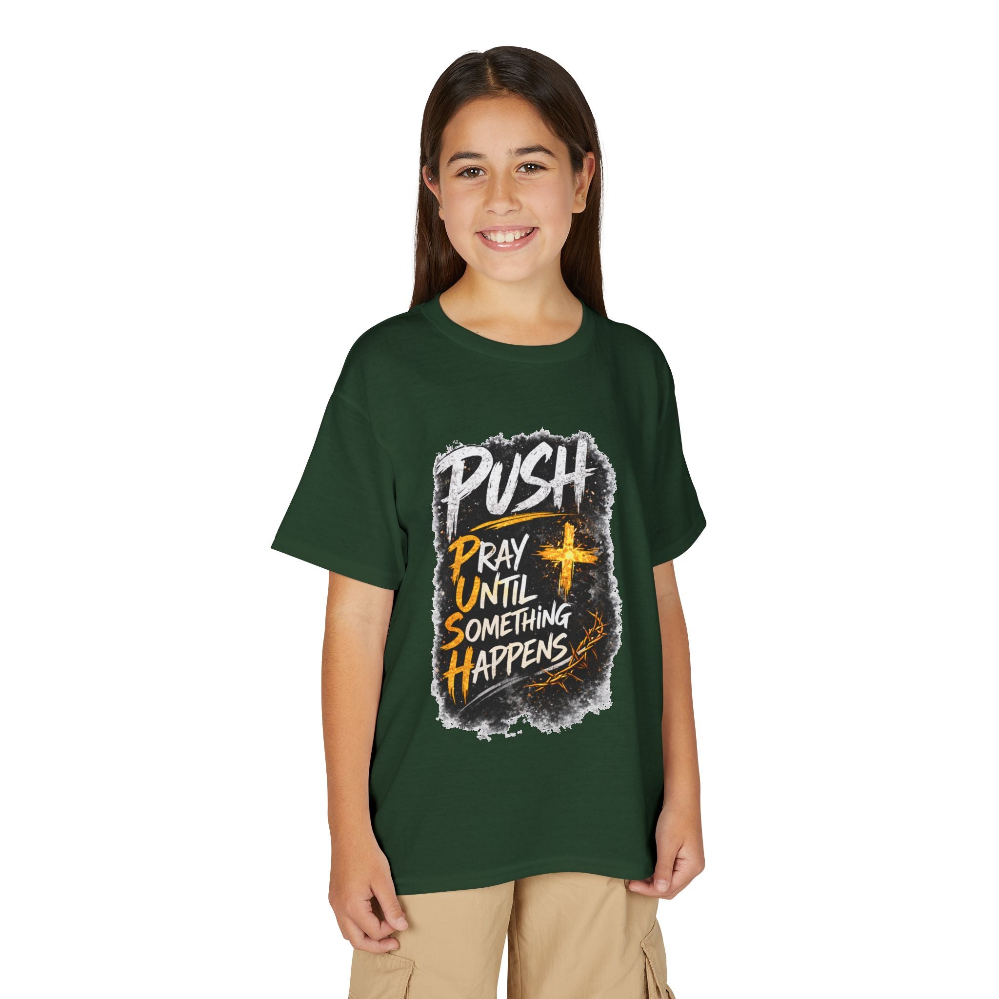 "Push: Pray Until Something Happens" Youth T-shirt
