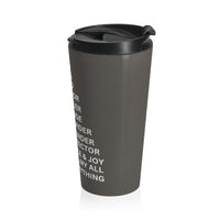 Christian JESUS IS Grey Stainless Steel Travel Mug - White