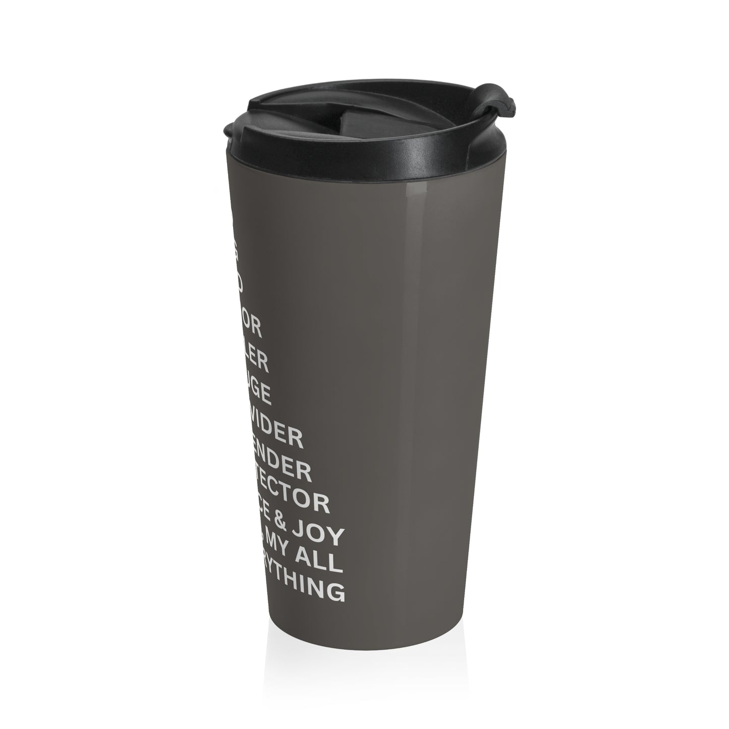 Christian JESUS IS Grey Stainless Steel Travel Mug - White