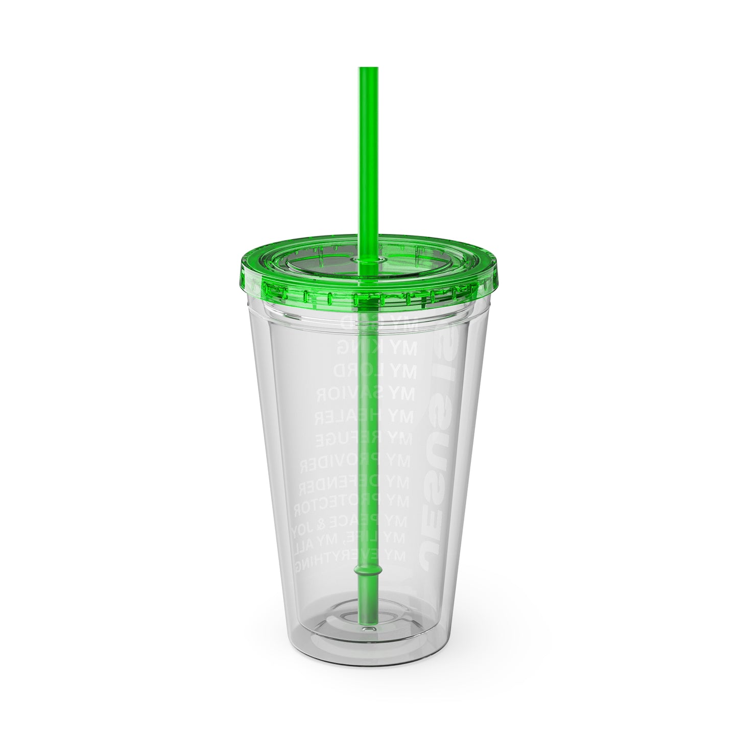 Christian JESUS IS 16oz Tumbler with Straw