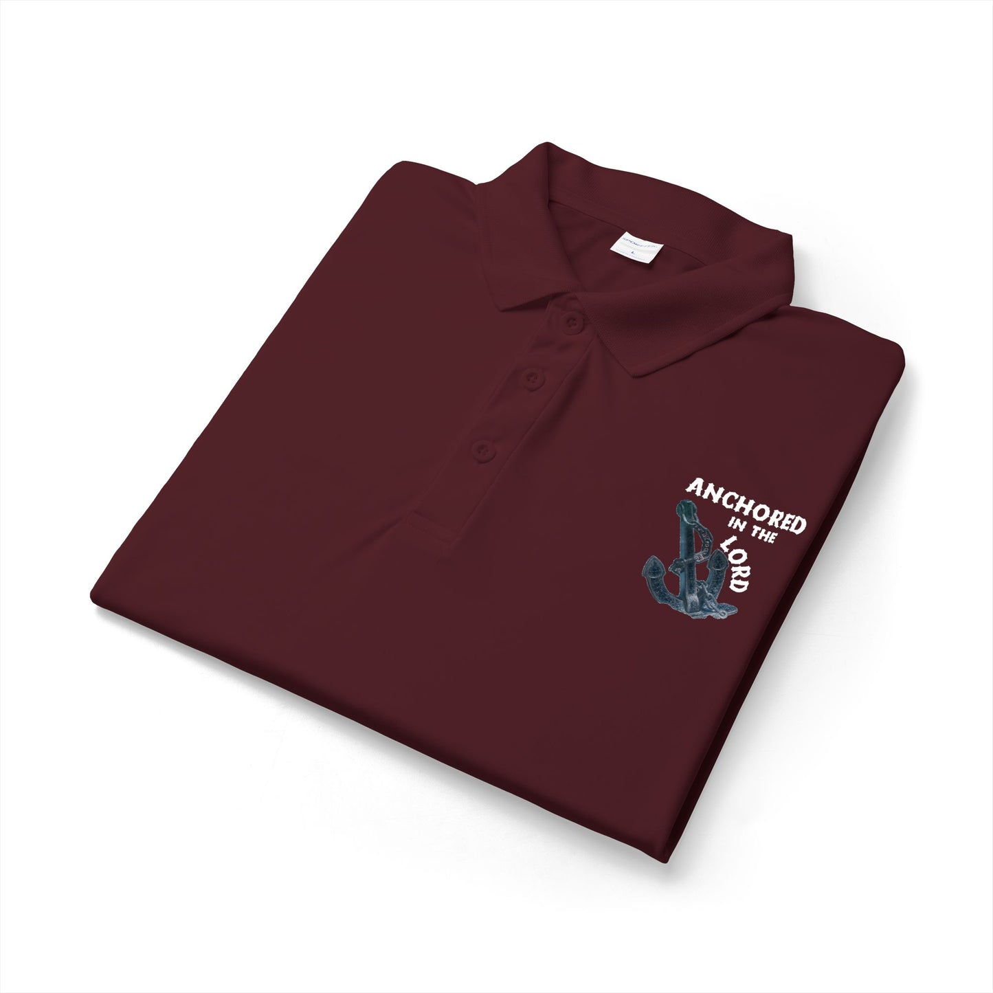 Anchored in the Lord Polo - White