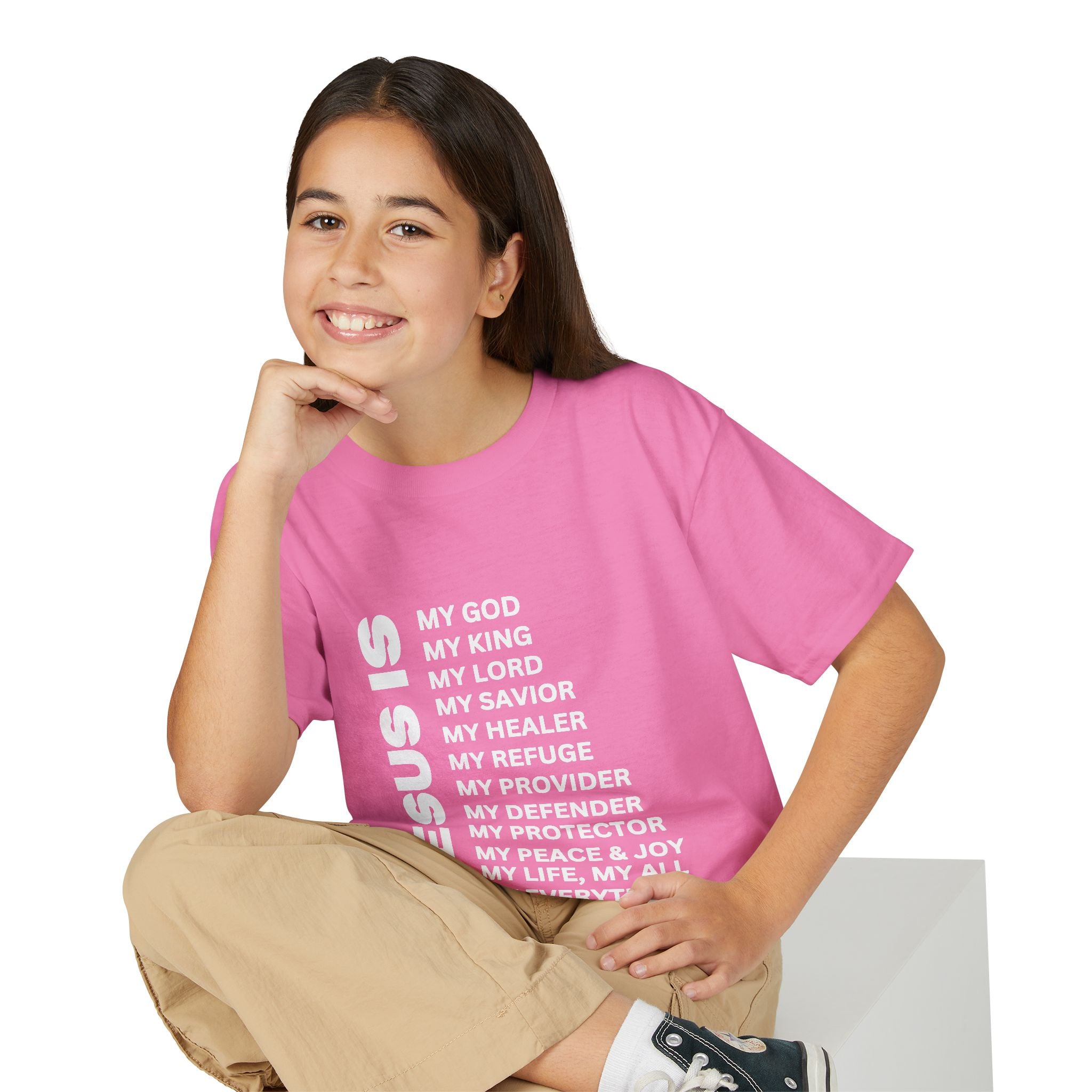 Christian JESUS IS Youth Short Sleeve - White